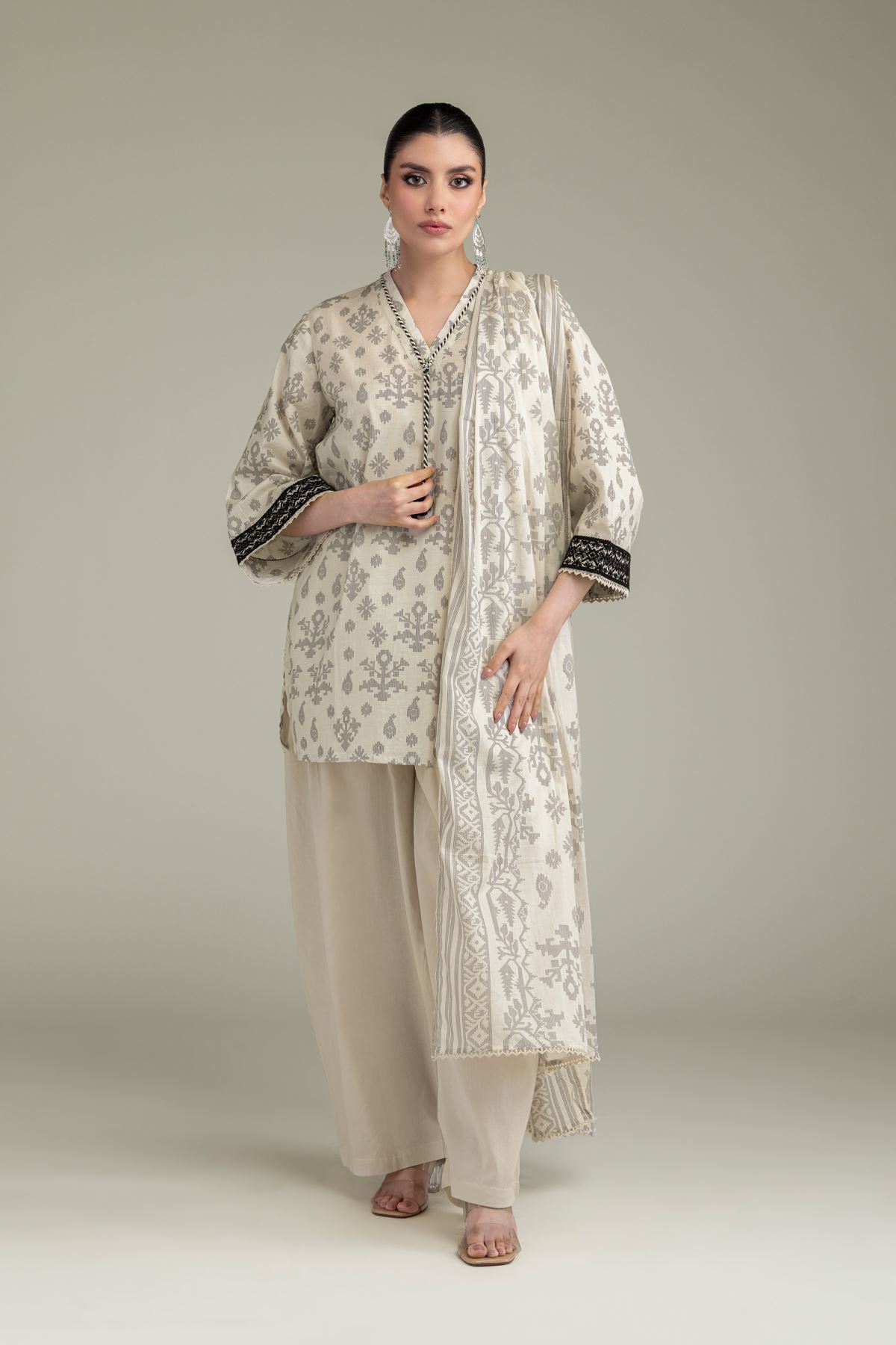 Embroidered Lawn Lawn Dupatta - 1-26-238-A-G1-VG
