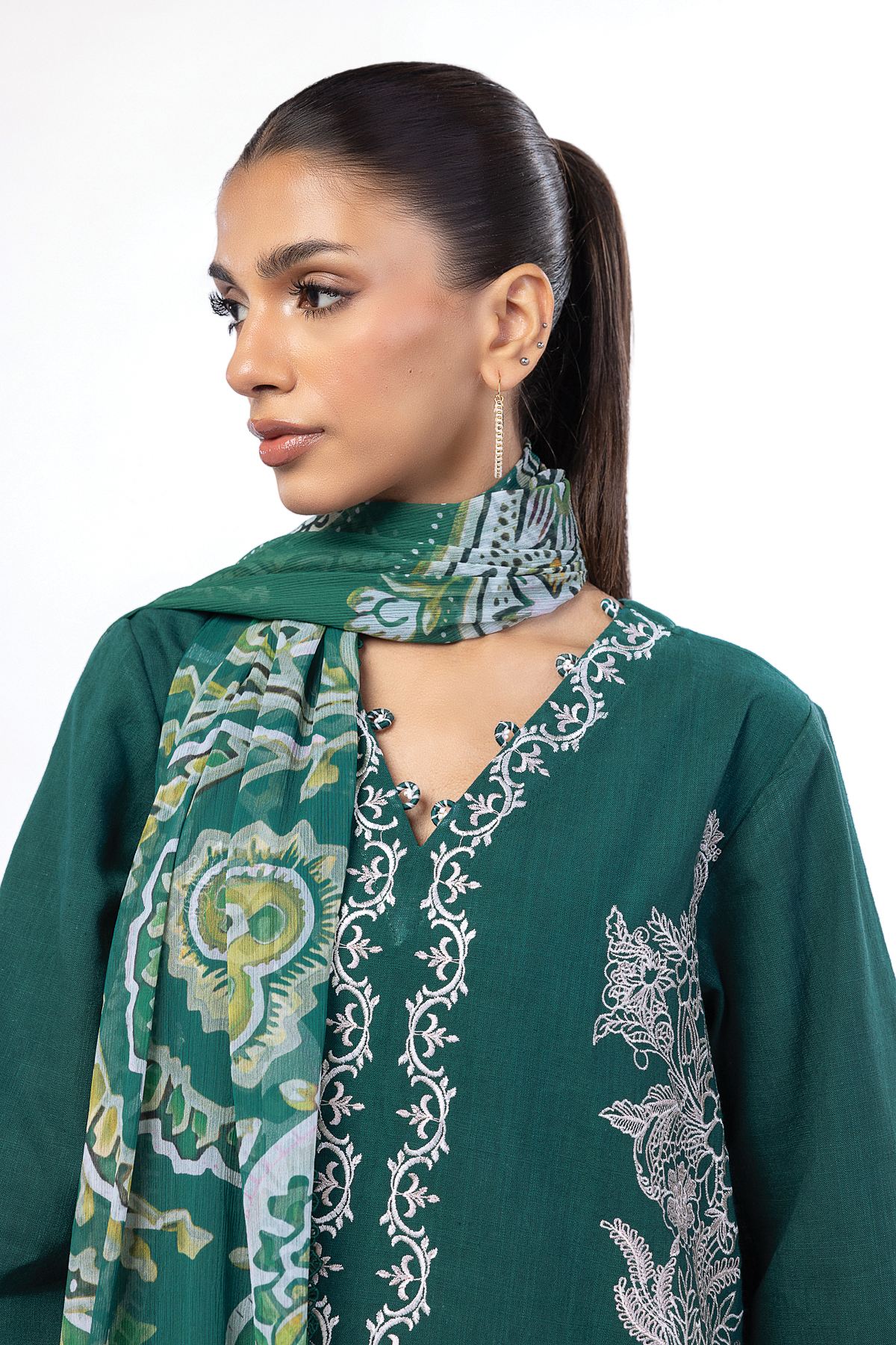Embroidered Crosshatch Fabrics 3 Piece - CV01A-VG