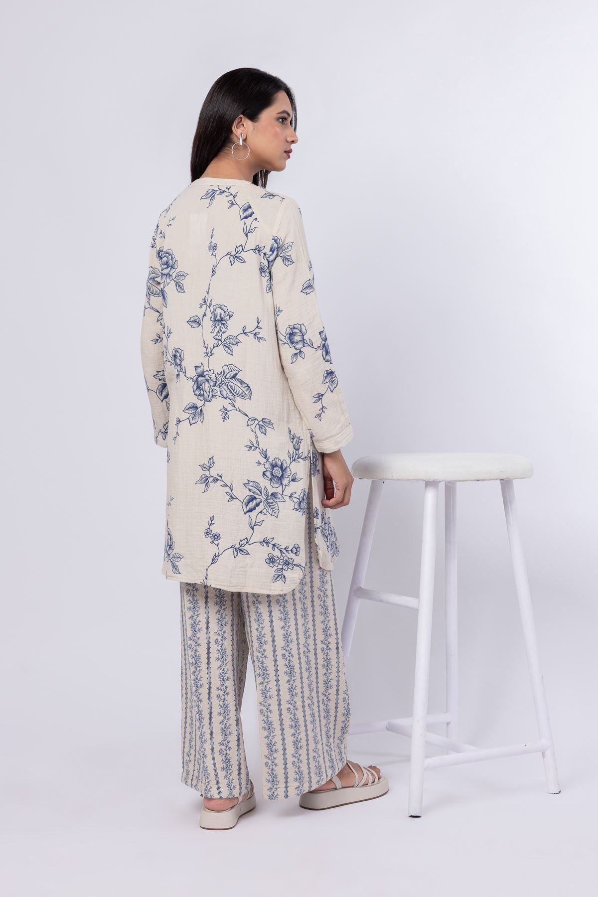 Printed Cheese Cloth Kurta - 25-02K1-01BAB-VG