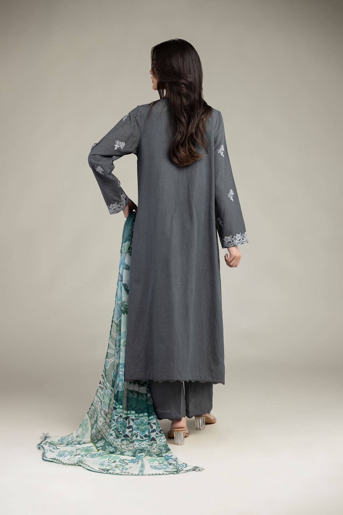 Embroidered Cambric Cambric Tailored 3-Piece - 1-26-102-A-F-VG