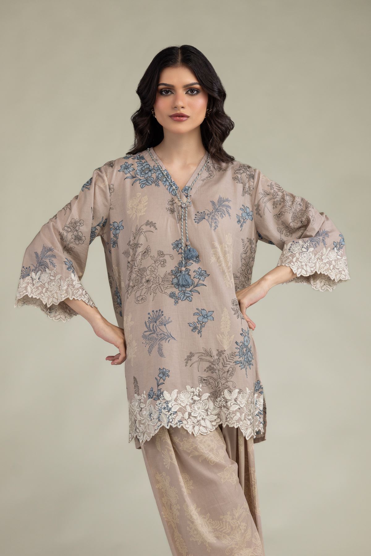 Embroidered Lawn Short Lawn Kurta - 1-26-250-B-H1-VG