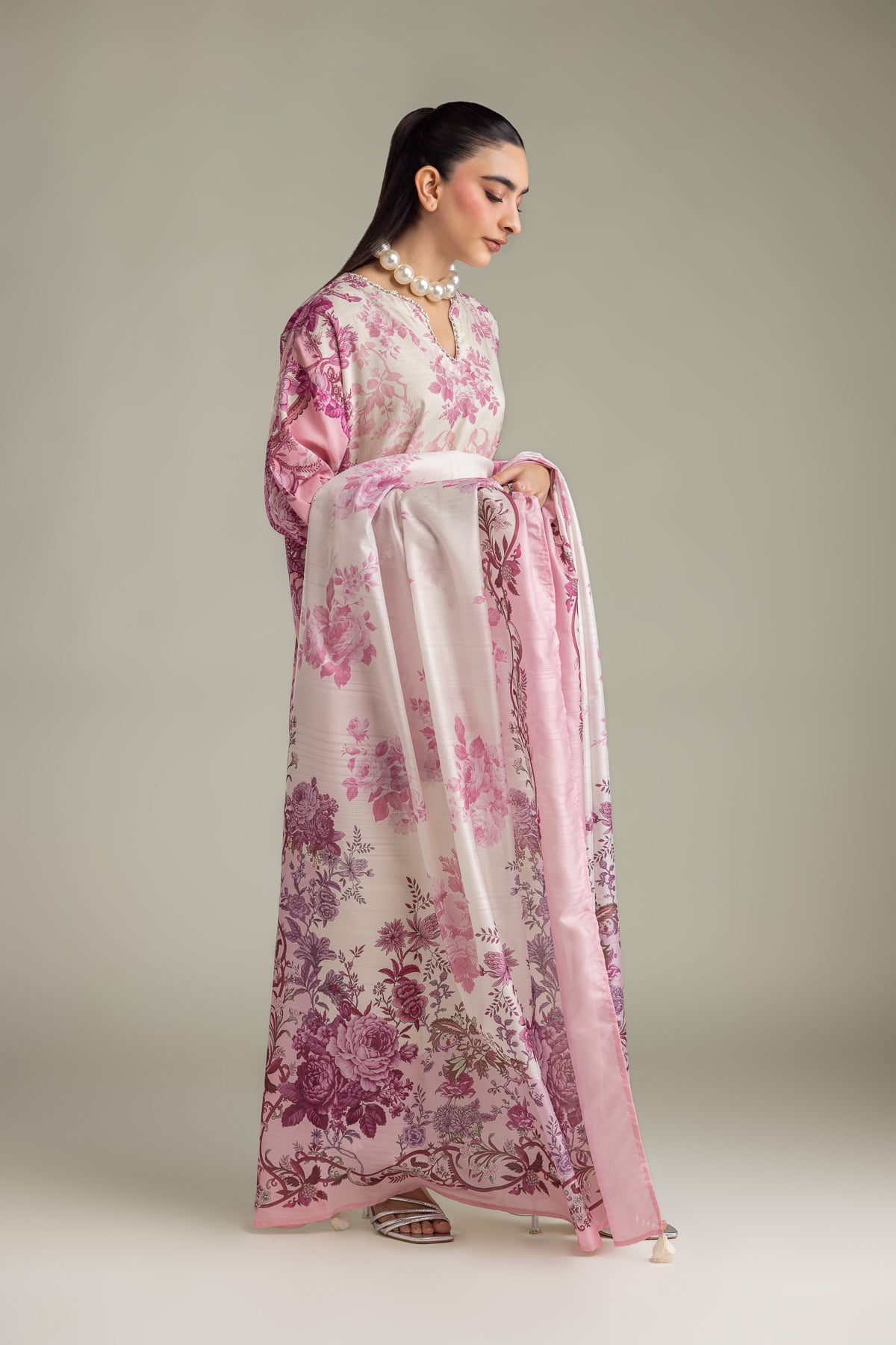Printed Mesuri Floral Mesuri Dupatta - 2-26-202-A-D-VG