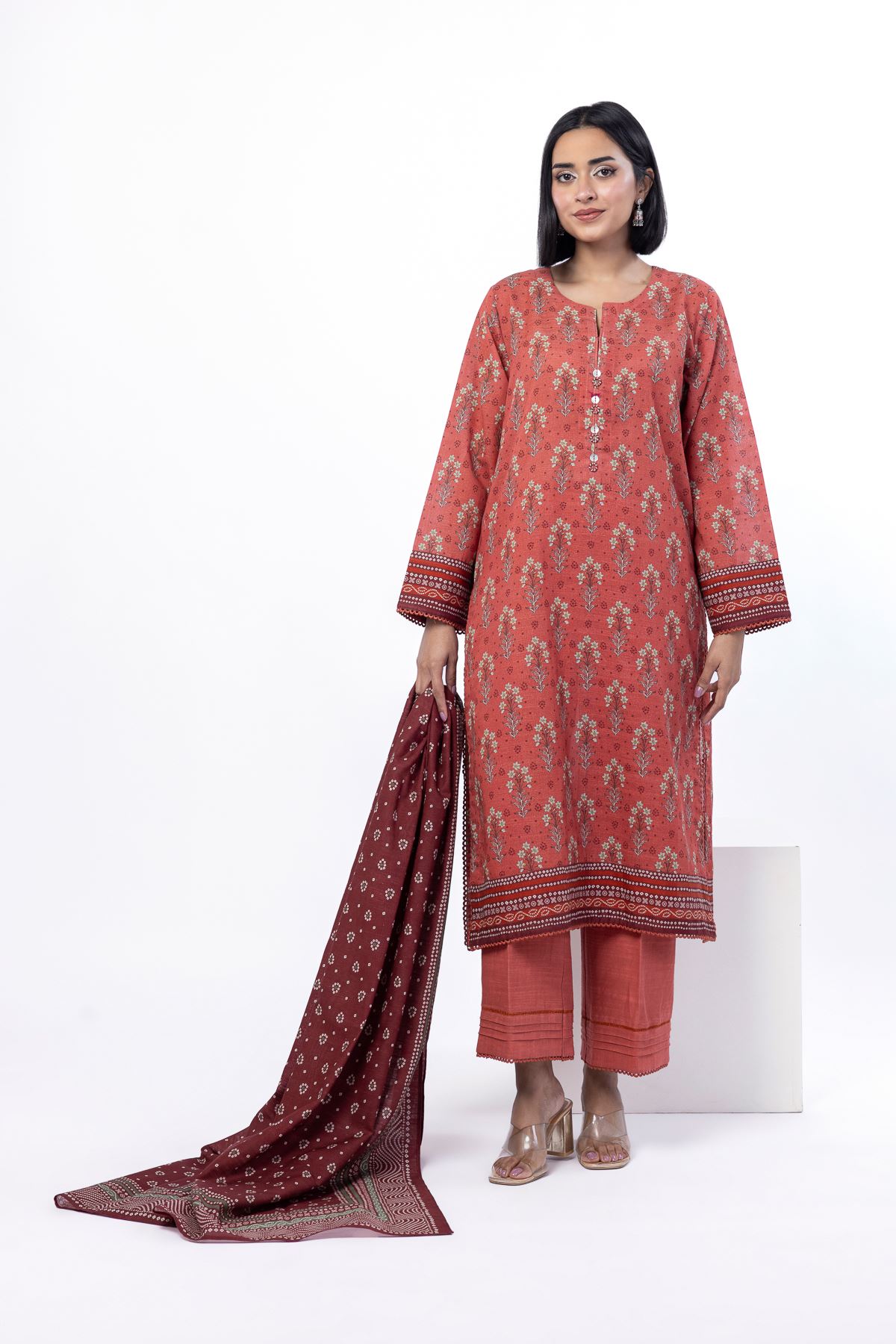 Printed Light Khaddar Tailored 3 Piece - CV05AST-VG