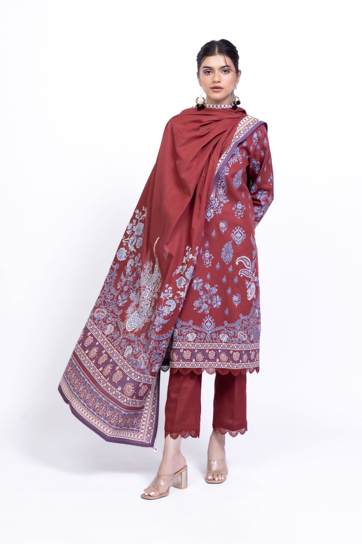 Dyed Khaddar Pants - 1-26-102-A-F-VG