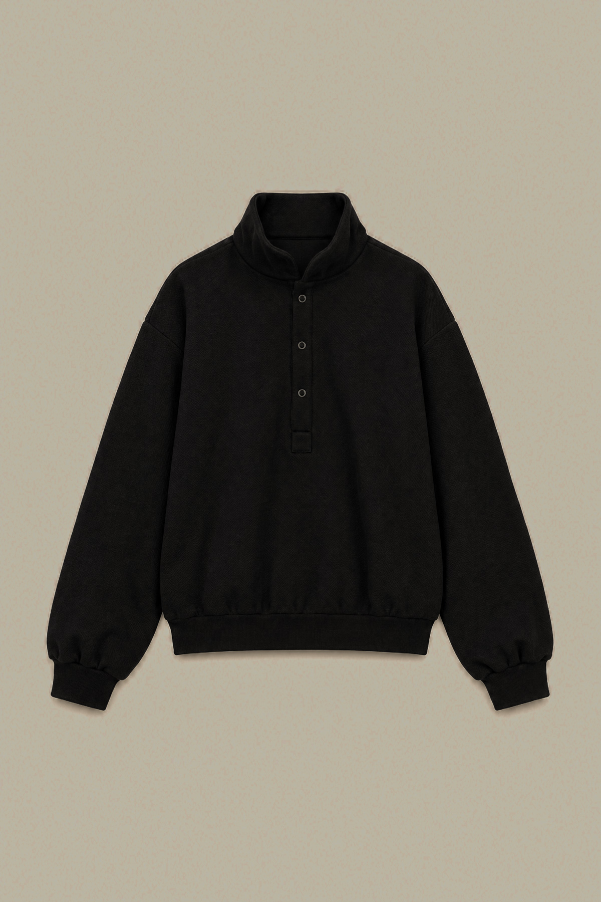 Dyed Textured Cotton Black Cotton Sweatshirt - 2-26-308-A-G1-VG
