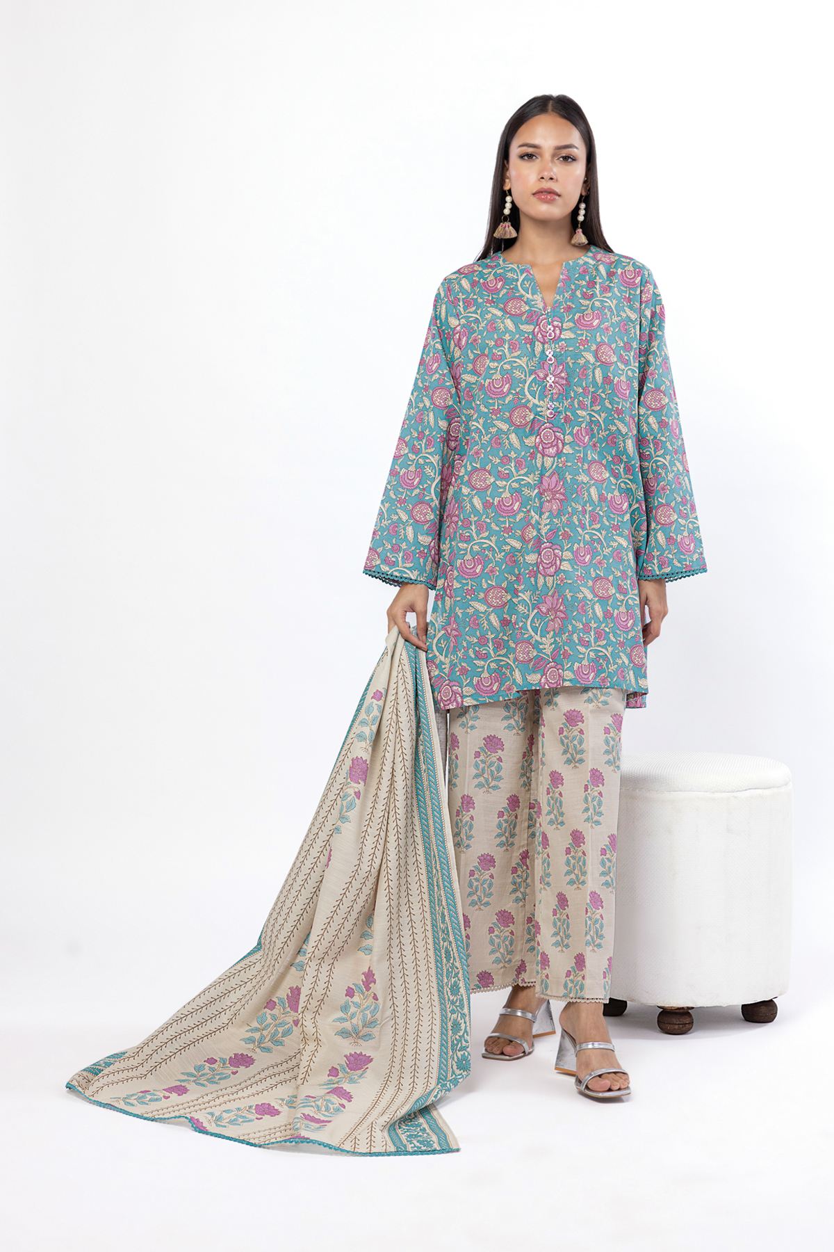 Printed Khaddar Fabrics 3 Piece - MT23A-VG