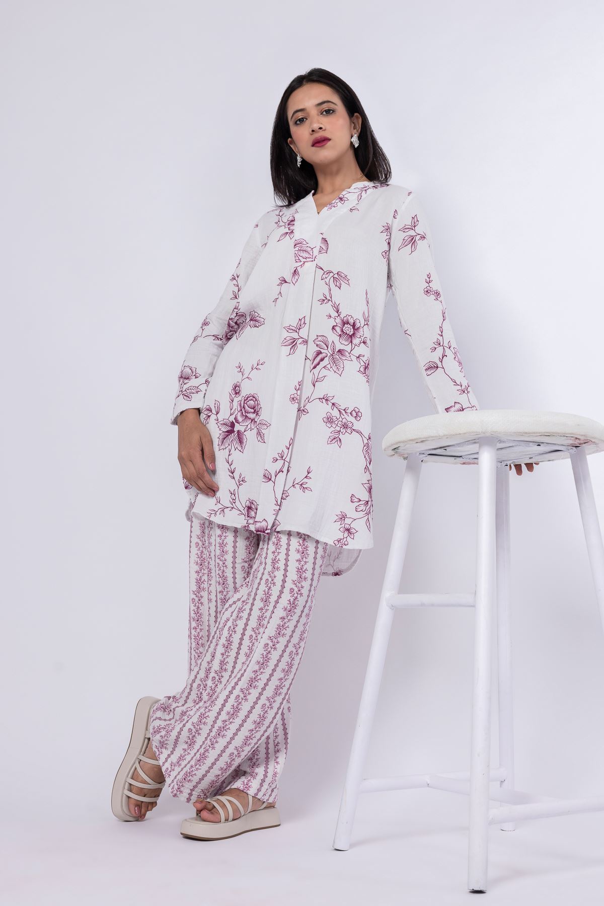 Printed Cheese Cloth Kurta - 25-04EX20-02BA-VG