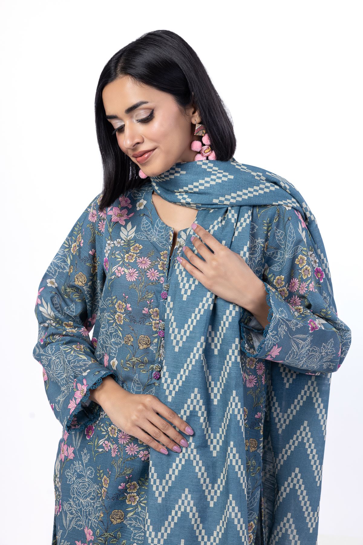 Printed Light Khaddar Tailored 3 Piece - KW30AST-VG