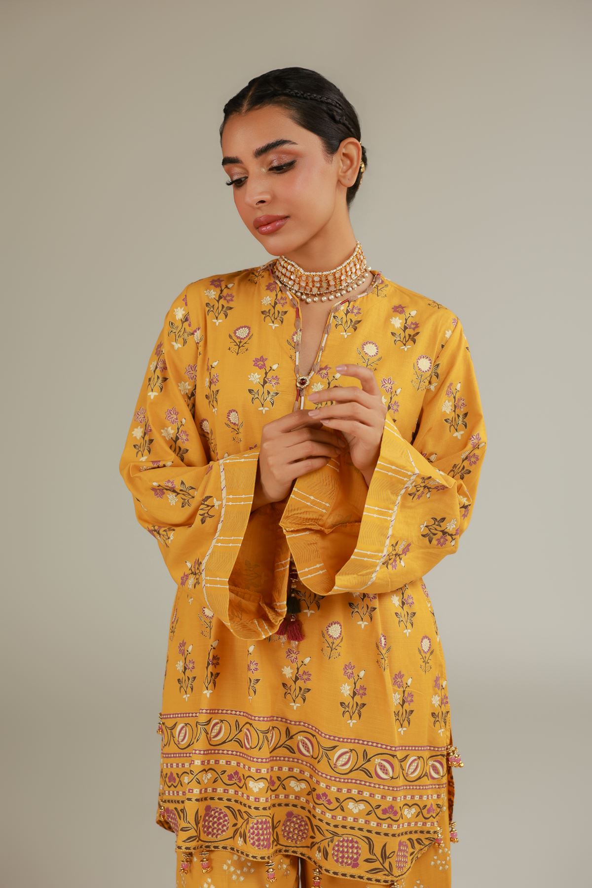 Raw Silk 2-Piece Co-ord Set - T-A22-26-103FA1-VG
