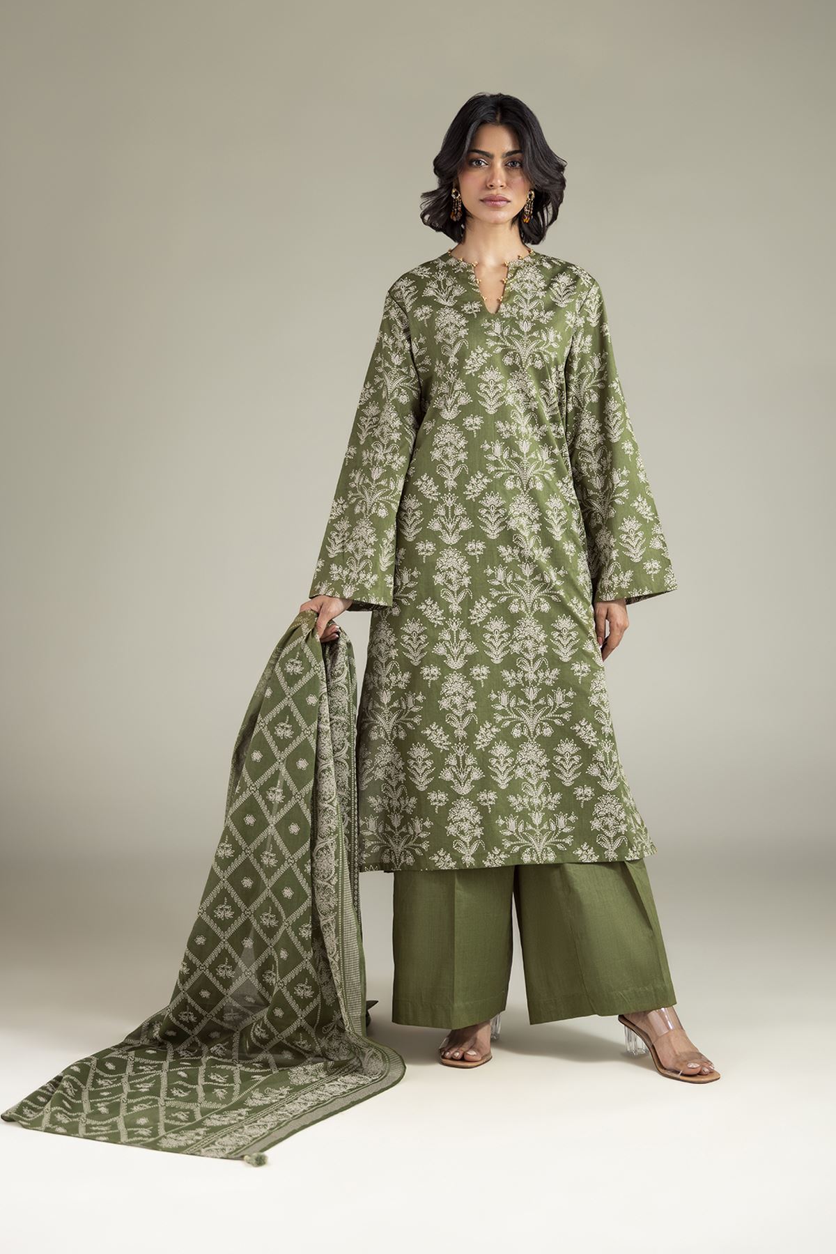 Printed Lawn Fabrics 3 Piece - A22-26-214FH1-VG