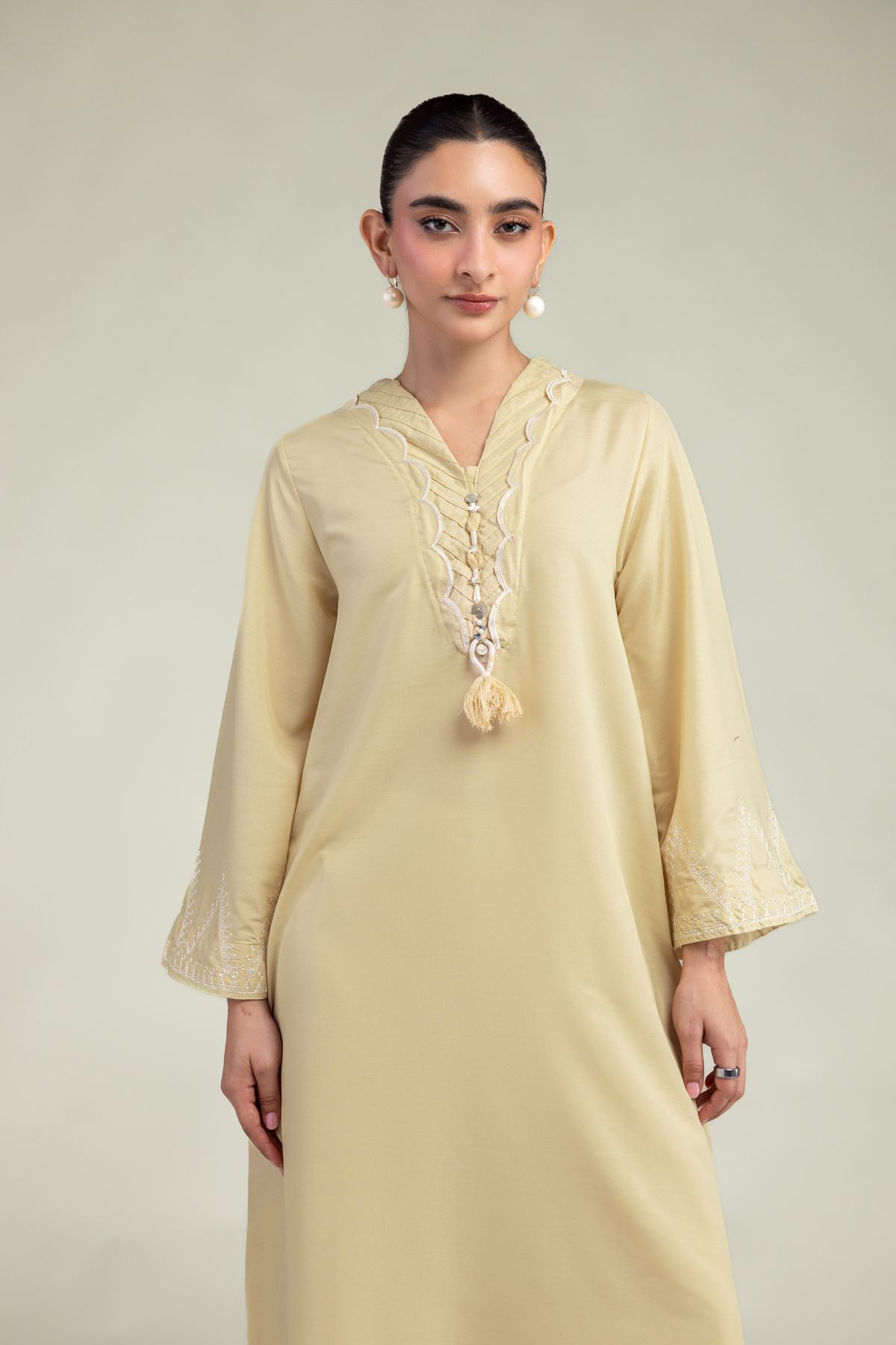 Embroidered Arabic Lawn Long Lawn Kurta - T-A33-26-210FJ1-VG