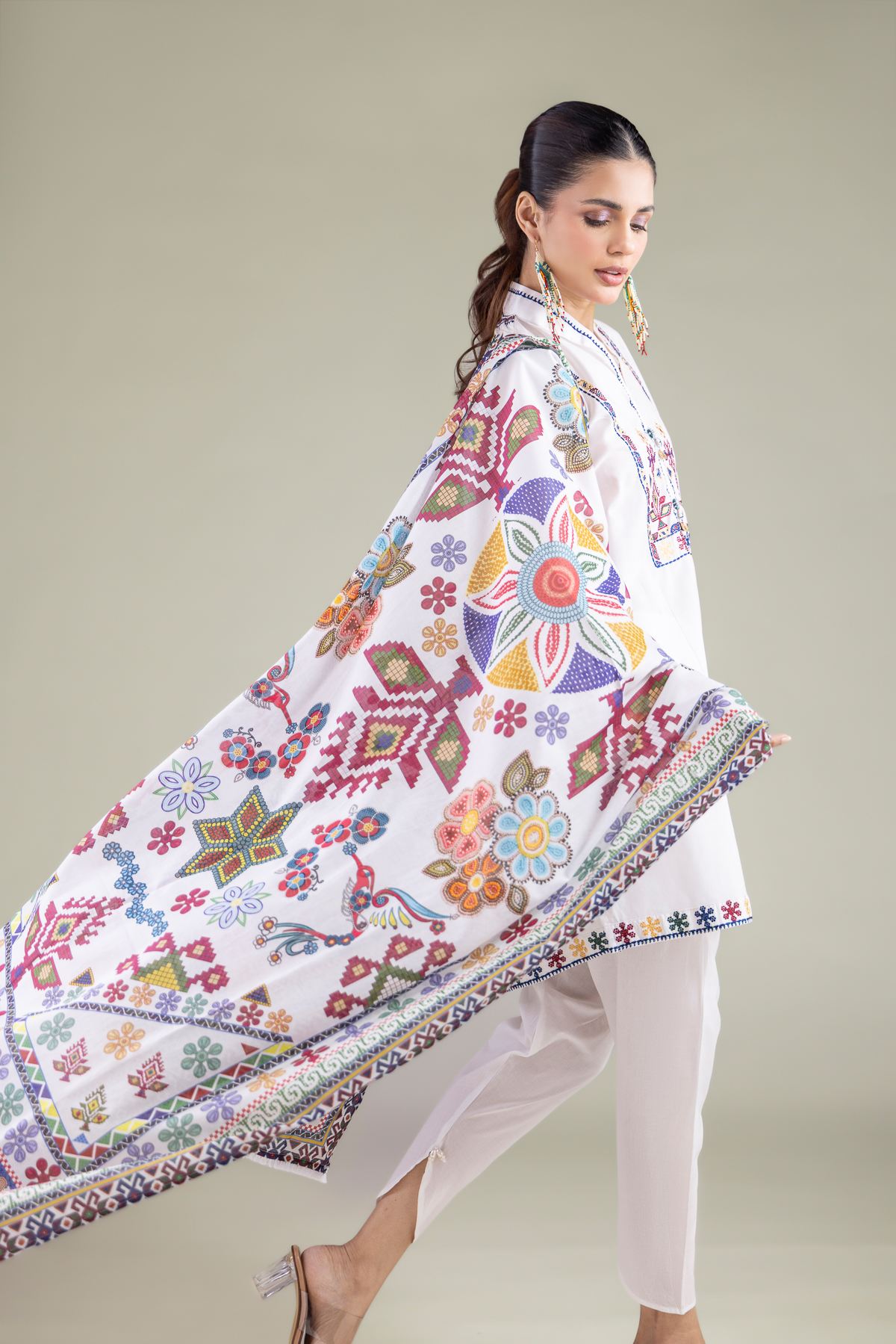 Embroidered Lawn Printed Dupatta - 1-26-127-A-F-VG