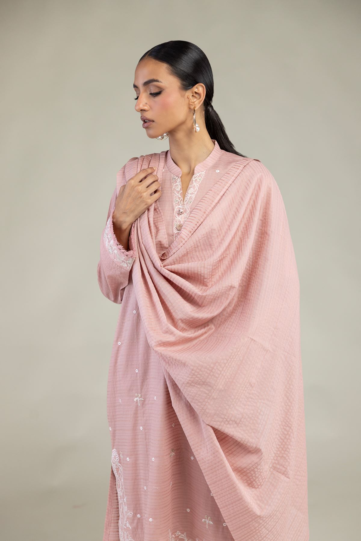 Embroidered Messuri Dobby Messuri Tailored 3-Piece - T-CHD09B-R-VG
