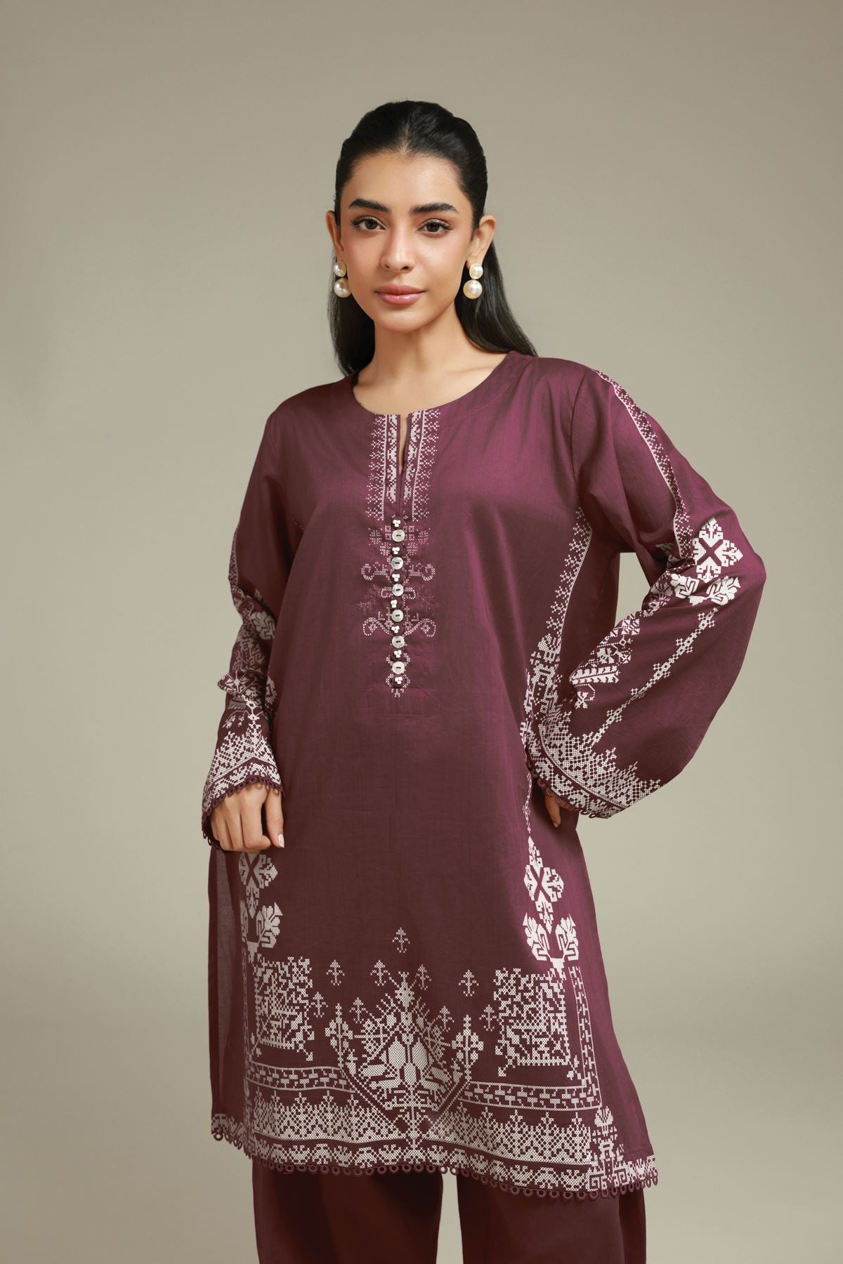 Printed Lawn Lawn Tailored Set - 26-02-1E13-02TA-VG