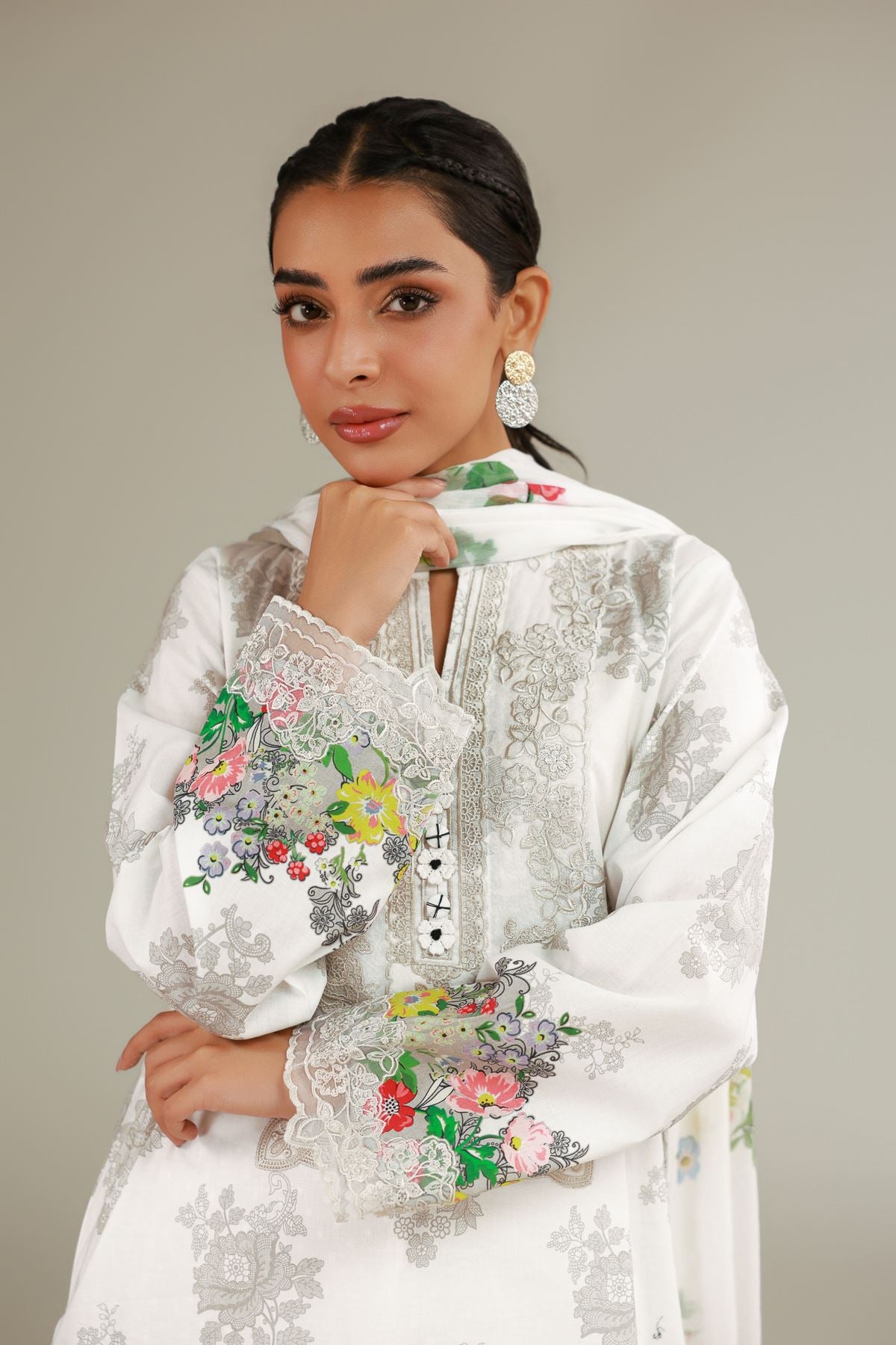 Embroidered Cambric Tailored 3-Piece Dress - T-A33-26-112FC1-VG