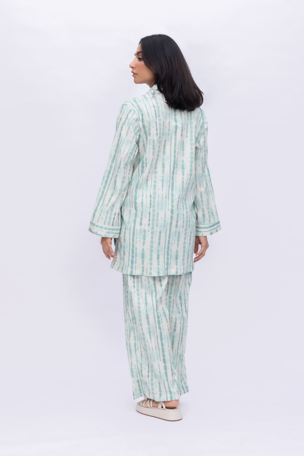 Printed Ripple Crinkle Abstract Cotton Kurta - 25-08-8E6-02TA-VG