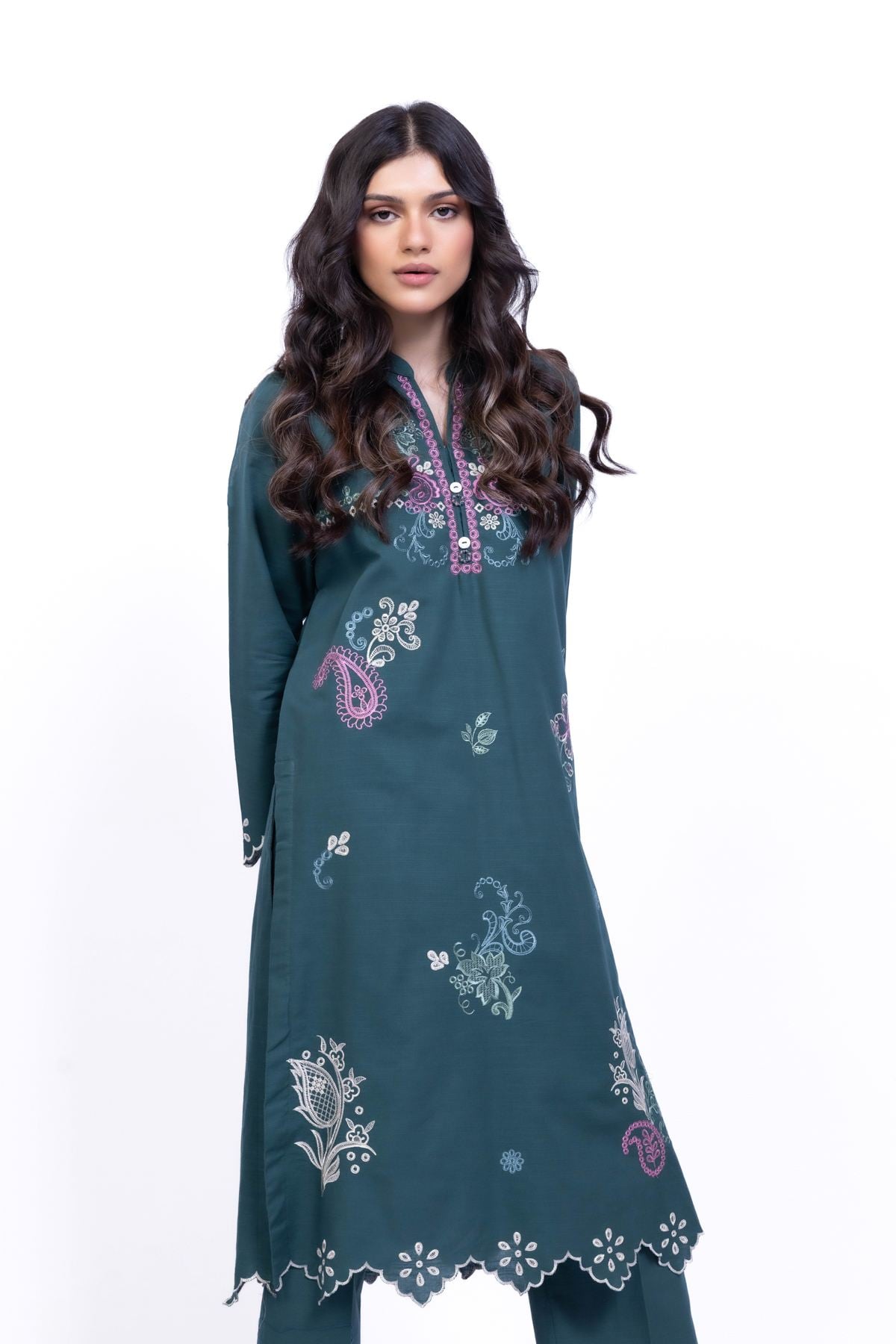 Embroidered Khaddar Kurta - 25-09-12E2-01TA-VG