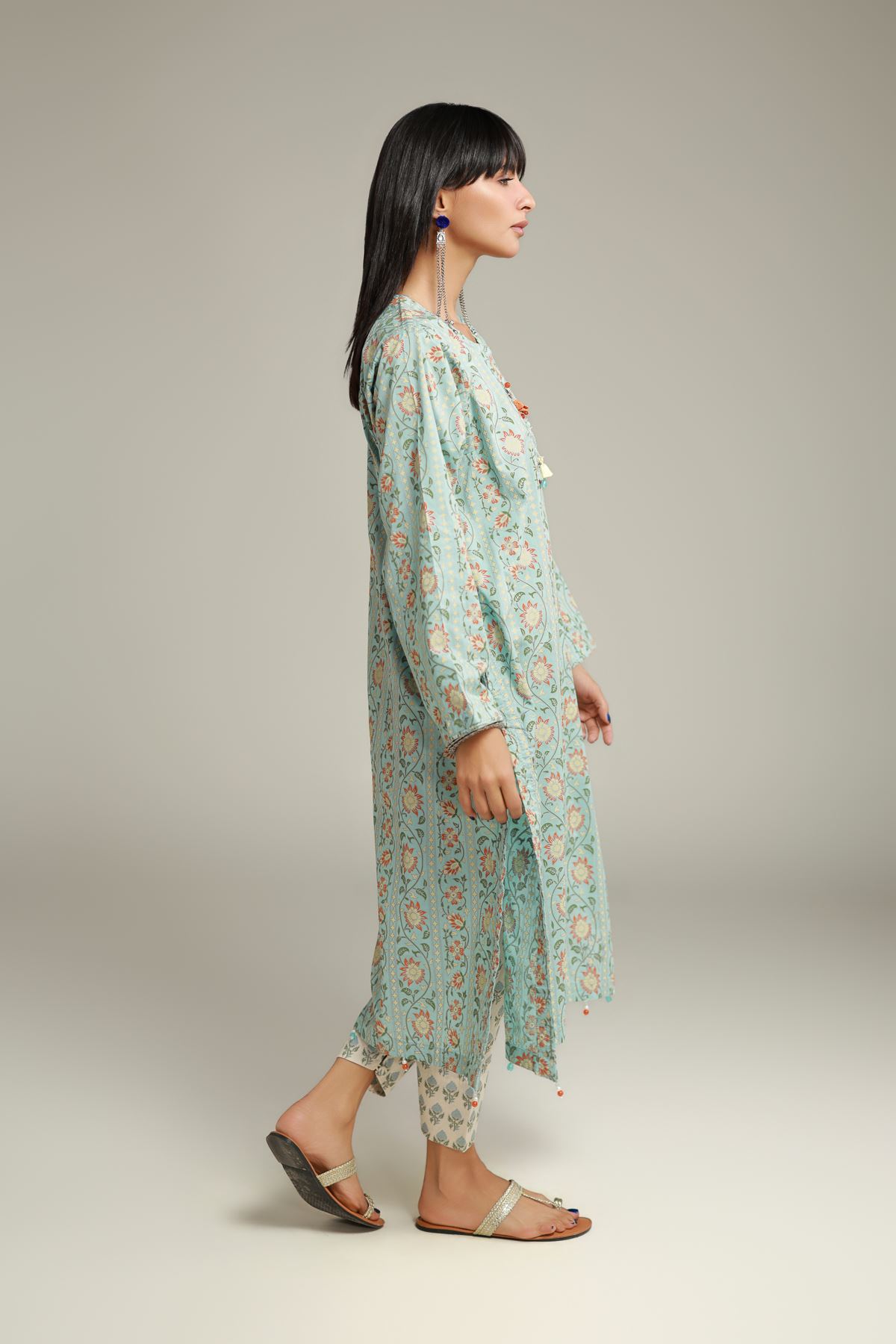 Printed Cambric Summer Floral Shalwar - 1-26-102-A-H-VG