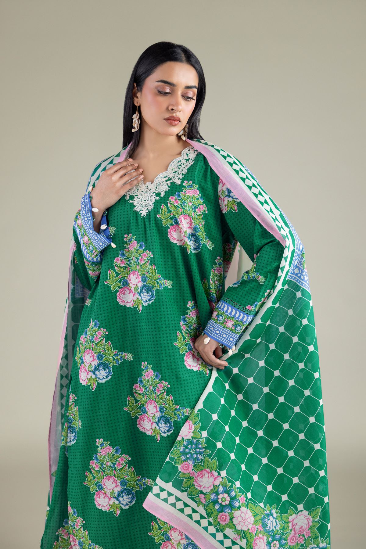 Embroidered Lawn Tailored Lawn Set - T-A11-26-101FH1-VG