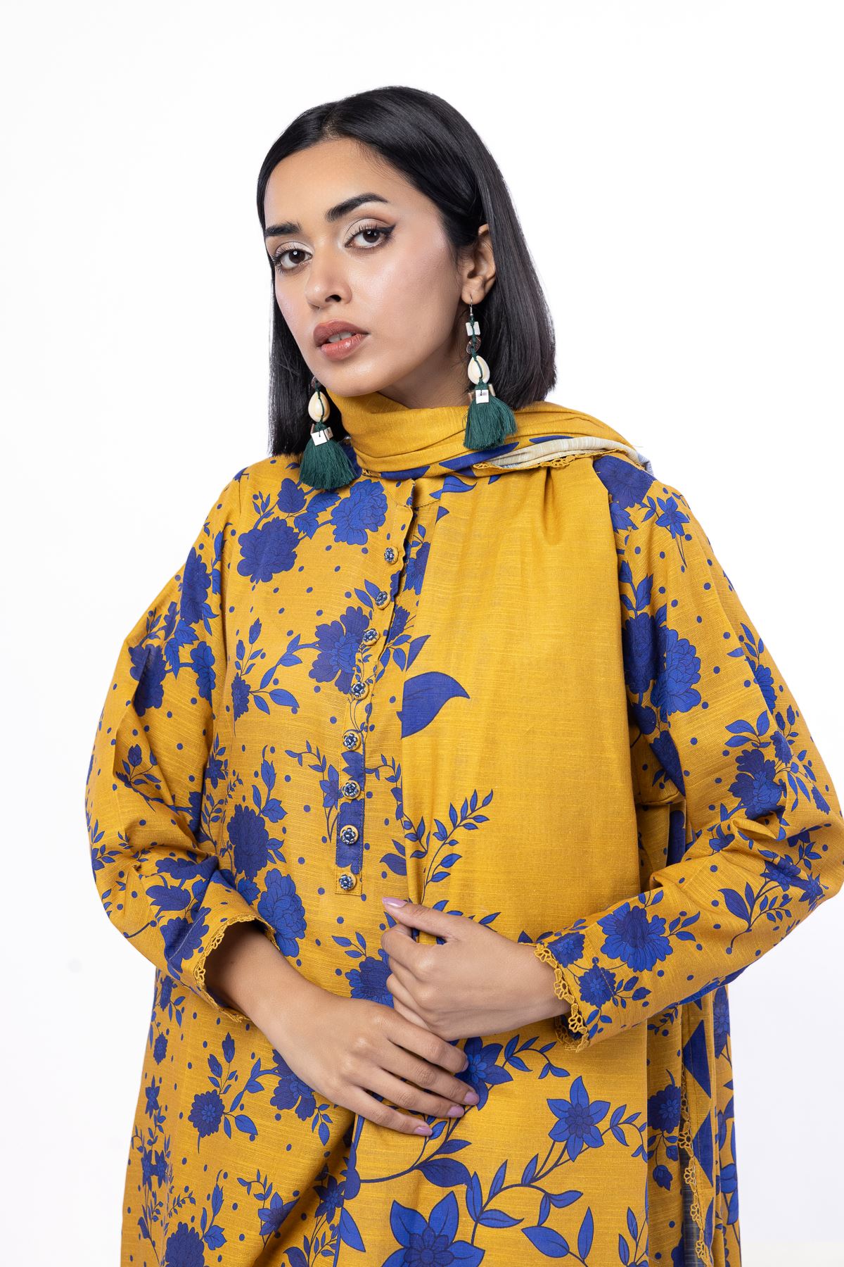 Printed Light Khaddar Tailored 3 Piece - MT23AST-VG