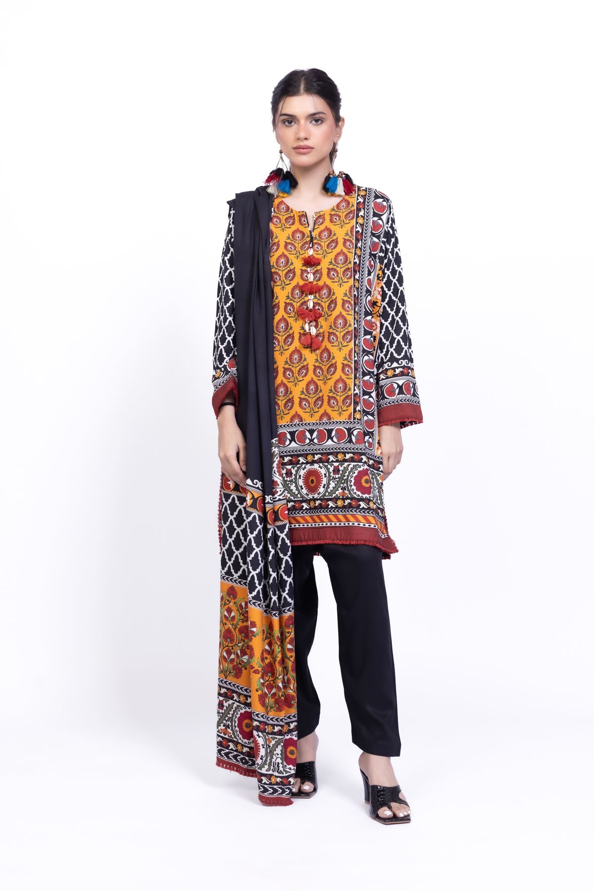 Printed Marina Dupatta - 25-08-12E8-06SA-VG