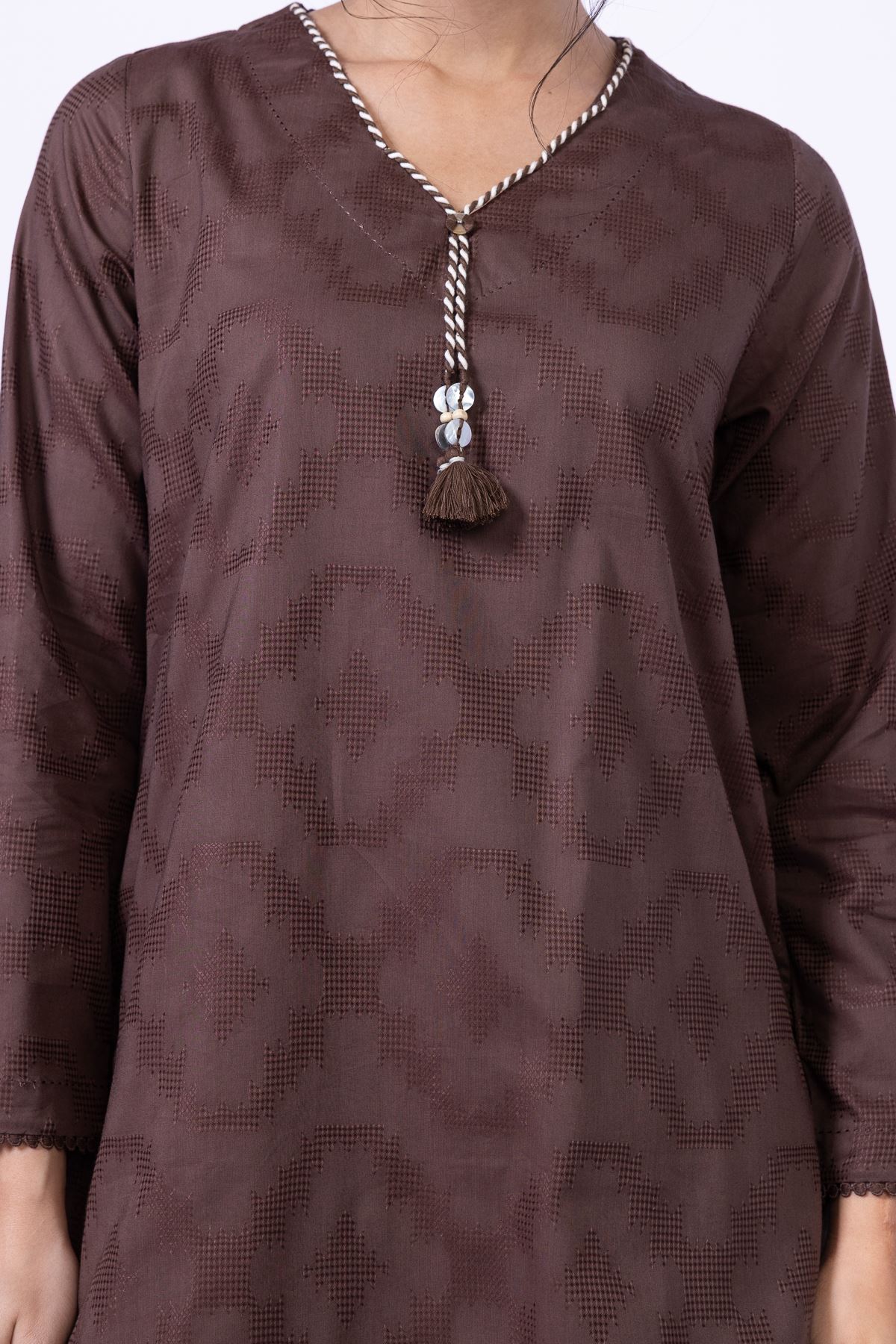 Dyed Jacquard Kurta - OTD4-EX28-04TA-VG