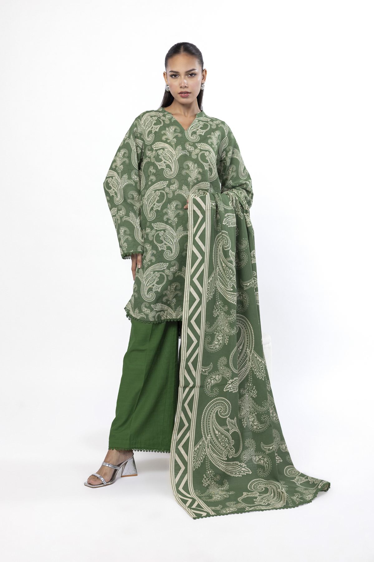 Printed Khaddar Tailored 3 Piece - KN31AST-VG