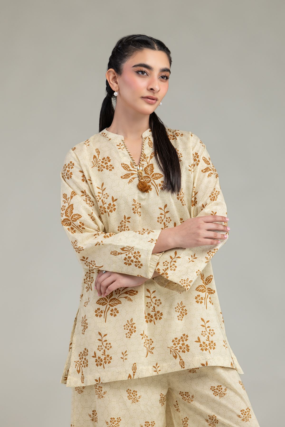Printed Cotton Dobby Short Cotton Kurta - 1-26-240-A-J1-VG