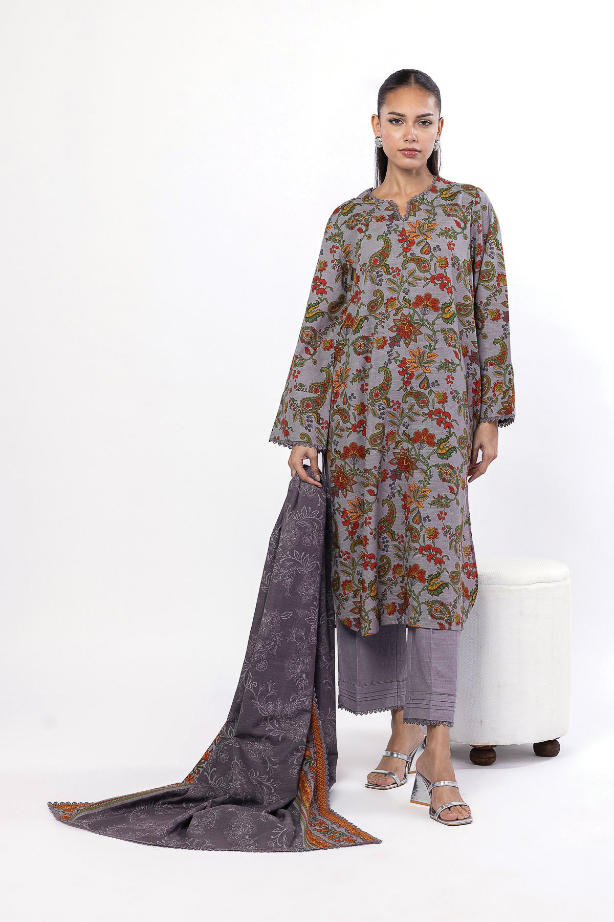 Printed Khaddar Tailored 3 Piece - KN31AST-VG