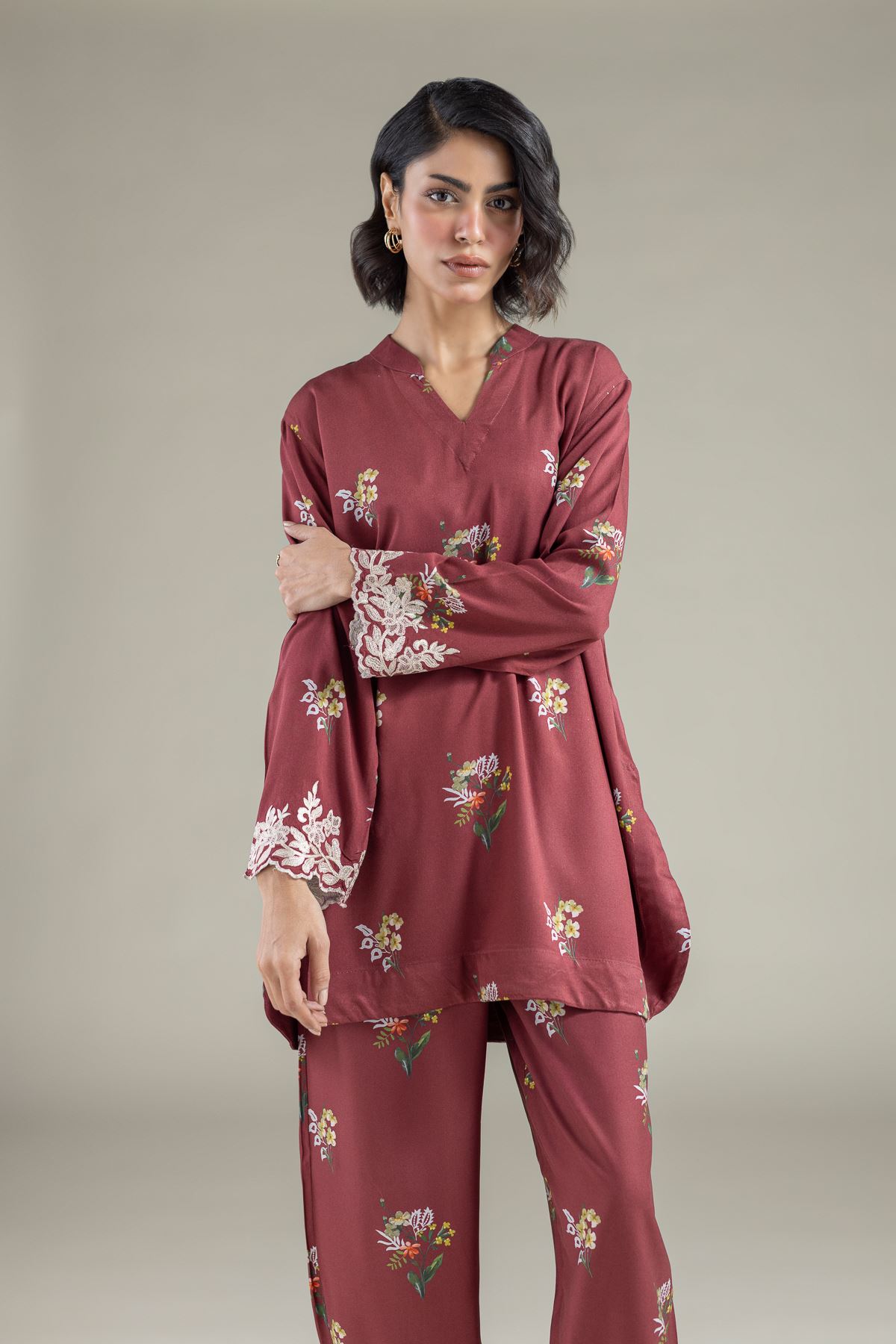 Embroidered Marina Kurta - 25-10-11E6-07TA-VG