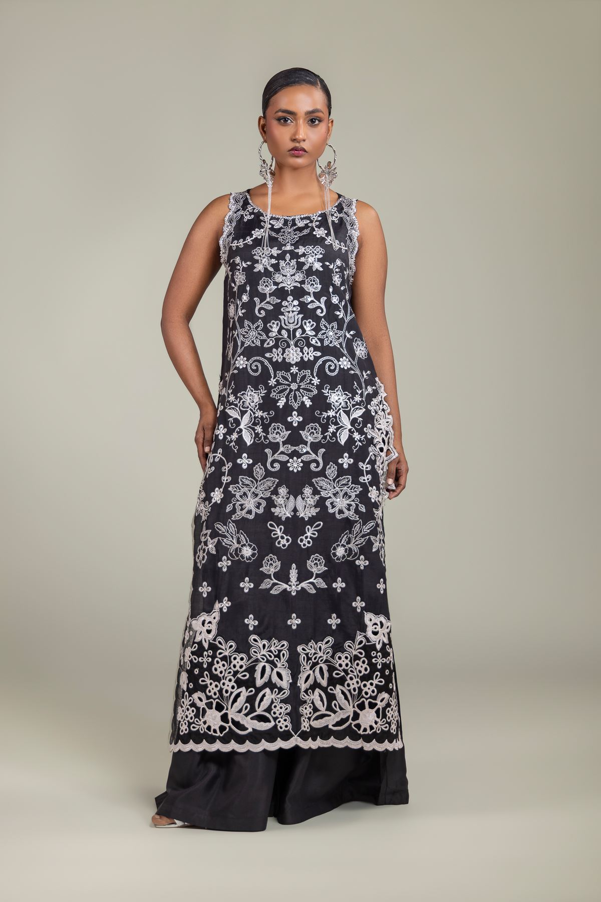 Raw Silk Black Co-ord Set - 1-26-140-A-H-VG