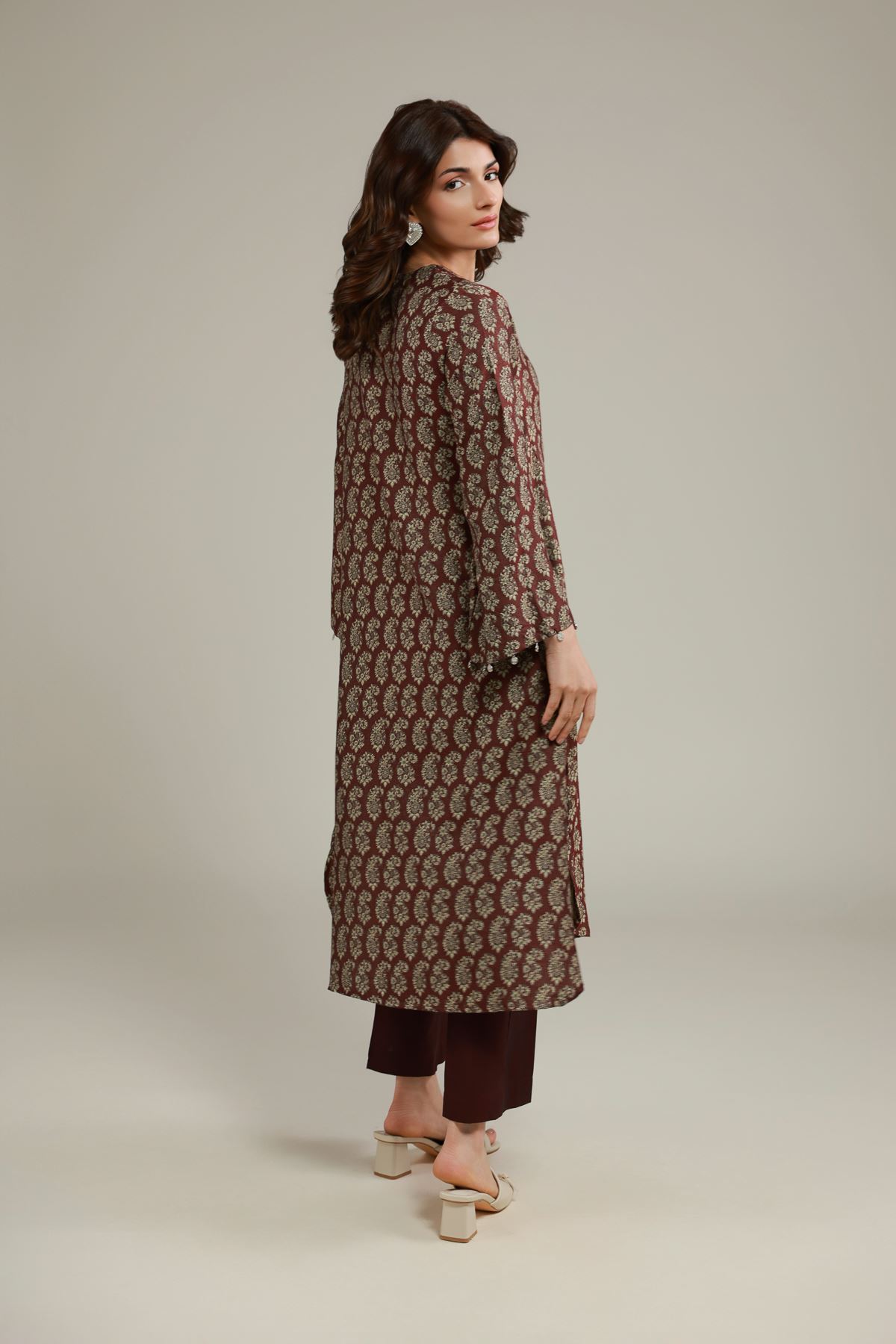 Dyed Jacquard Kurta - 1001920713
