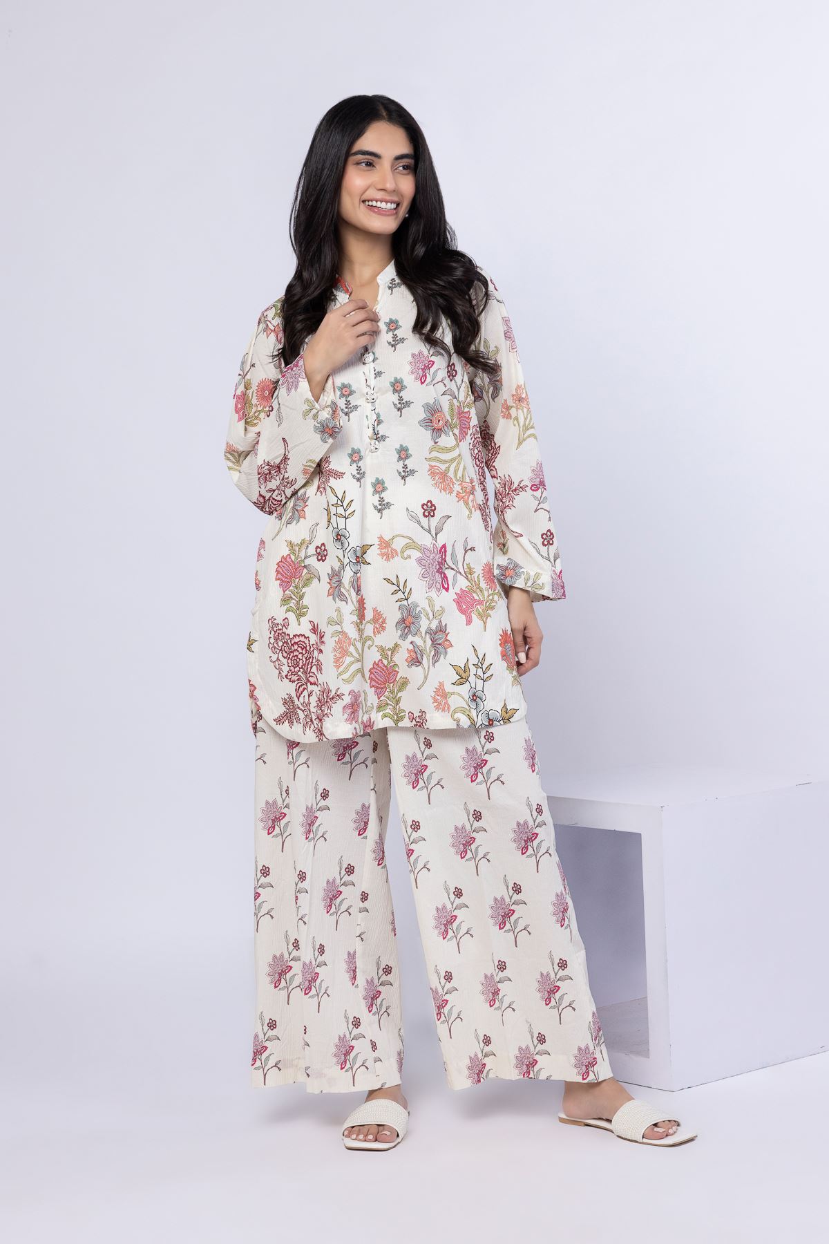 Printed Ripple Crinkle Pants - 25-08-12E8-06SA-VG
