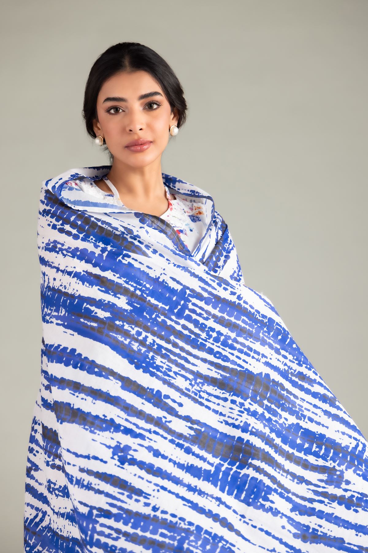 Printed Textured Lawn Dupatta - 1-26-130-A-D-VG