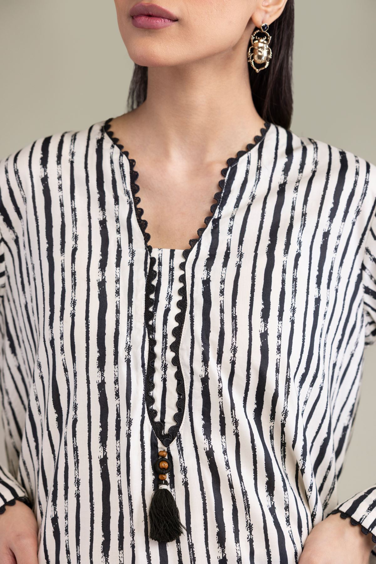 Printed Cotton Viscose White Cotton Kurta - 2-26-209-A-D1-VG