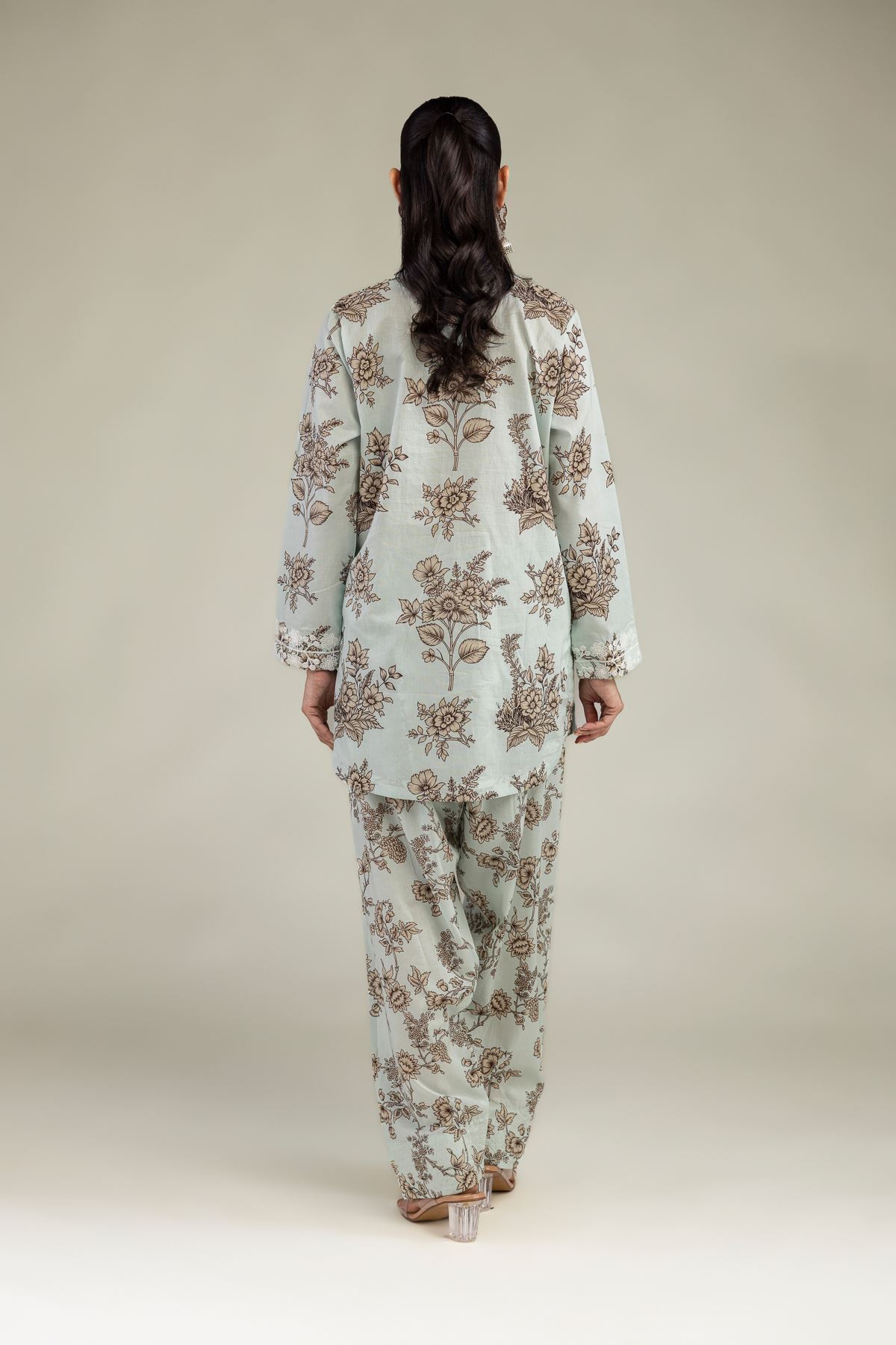 Embroidered Cambric Short Floral Kurta - 12-26-301-A-E1-VG