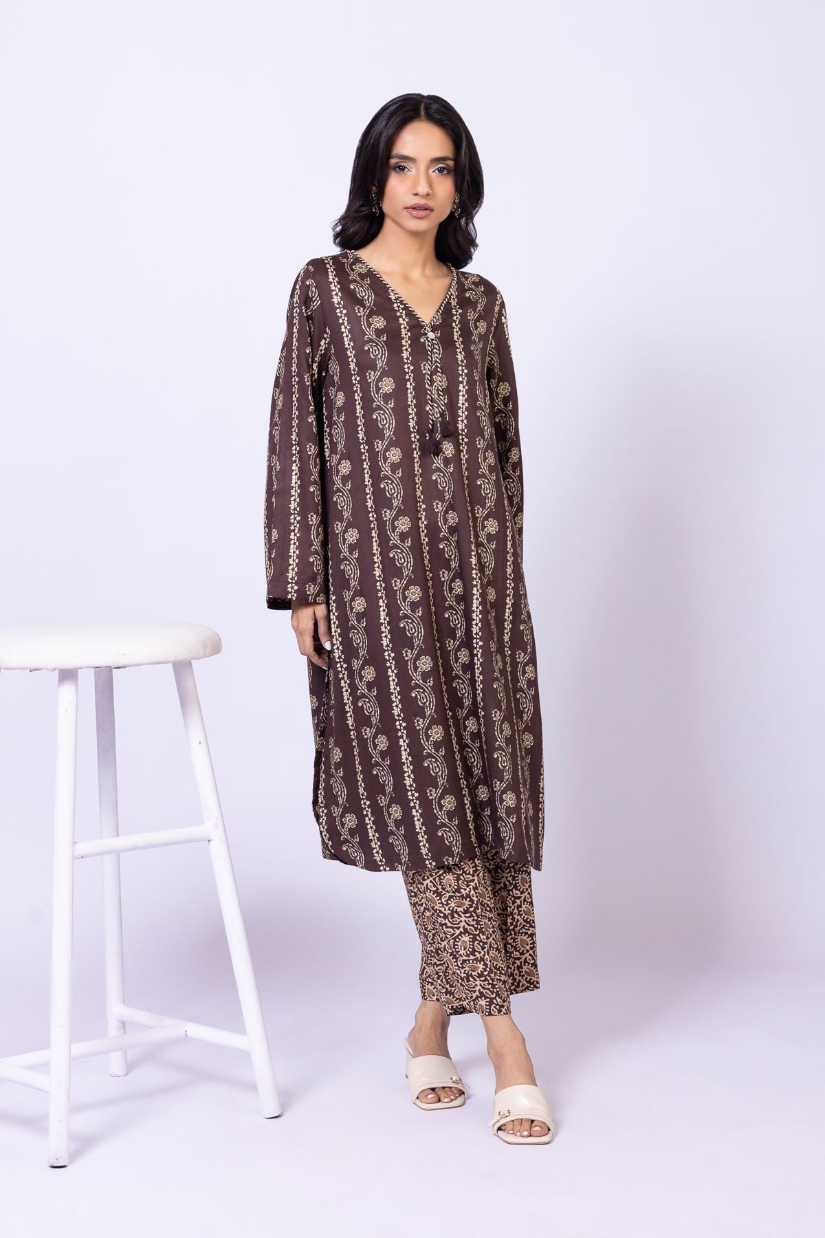 Printed Marina Kurta - OTD4-EX22-10TA-VG