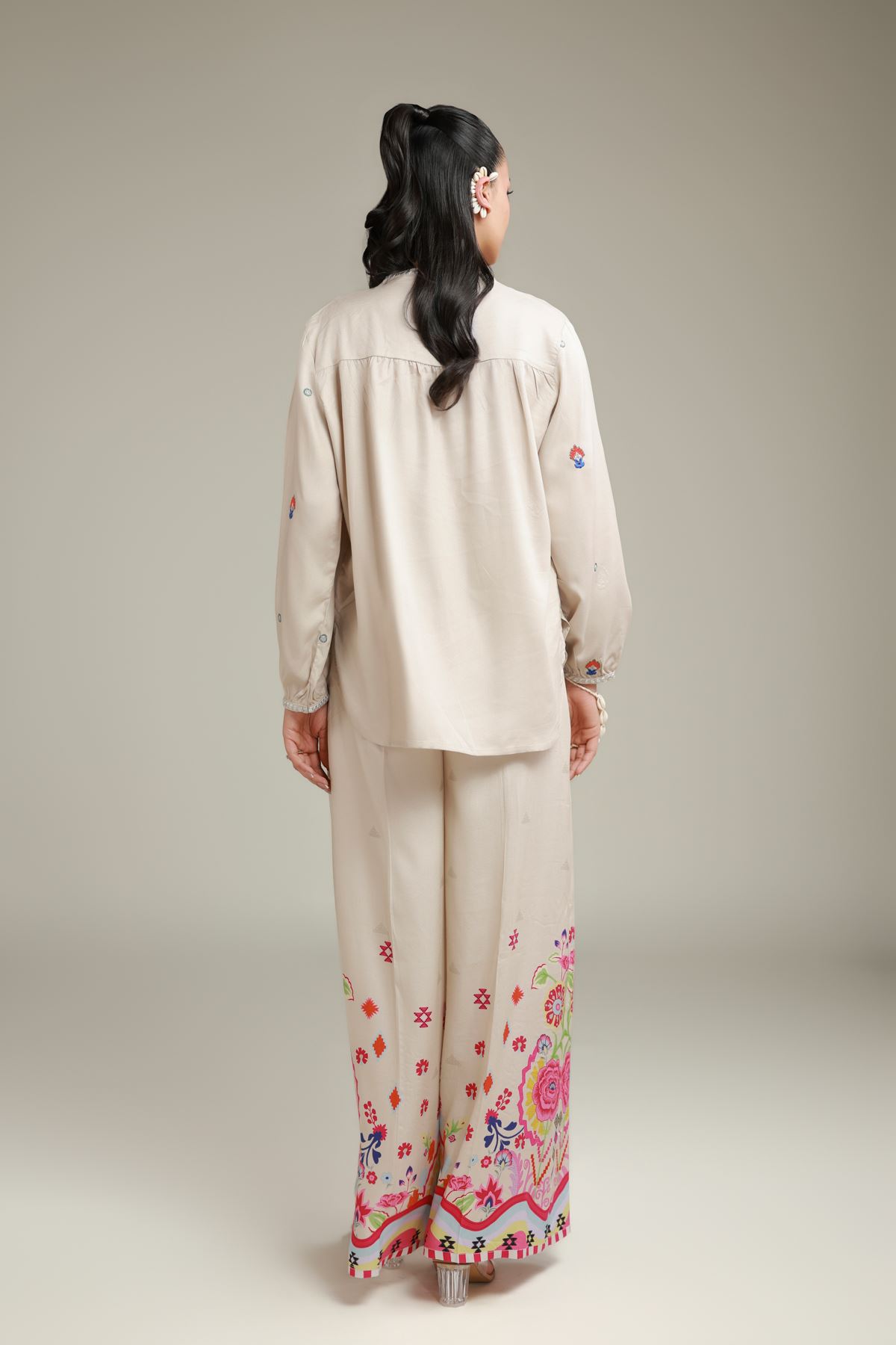 Embroidered Viscose Crepe Tunic - 2-26-202-A-D-VG