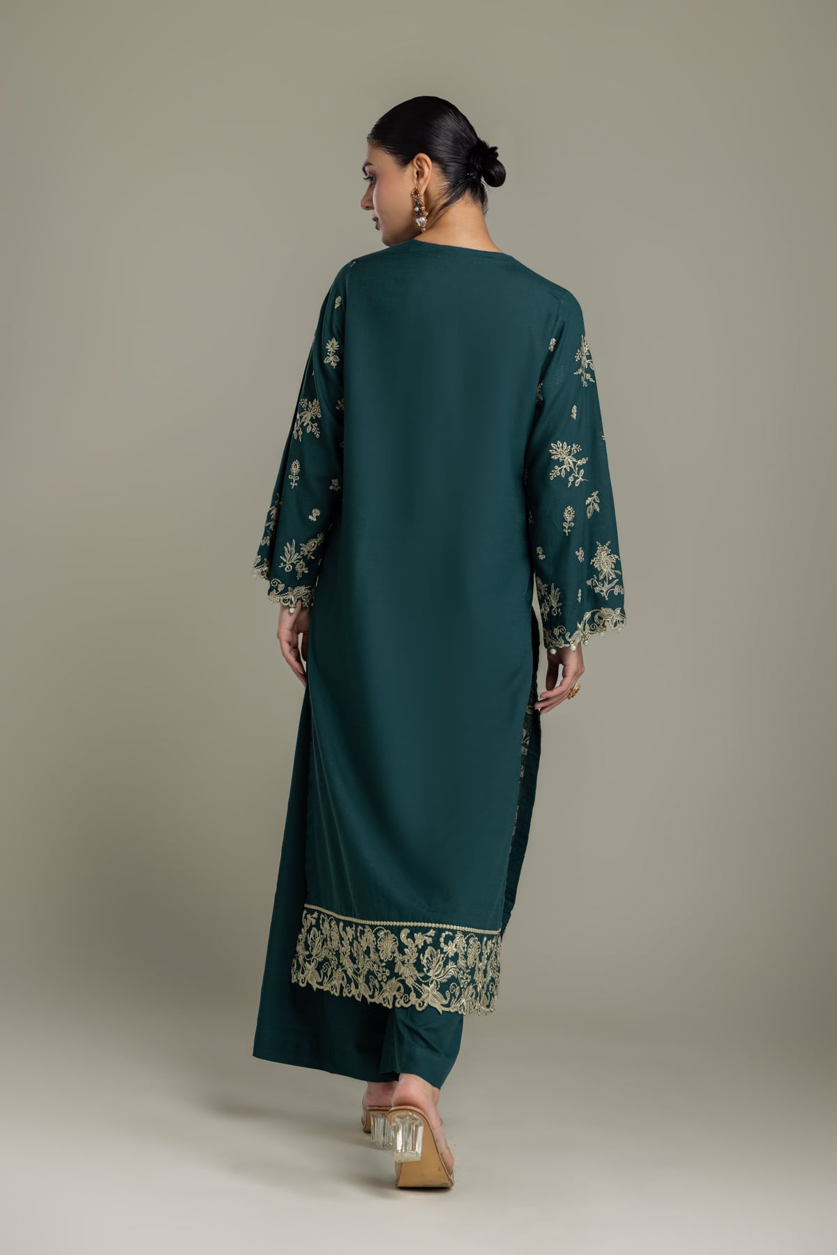 Embroidered Raw Silk Raw Silk Kurta - 2-26-418-A-H1-VG
