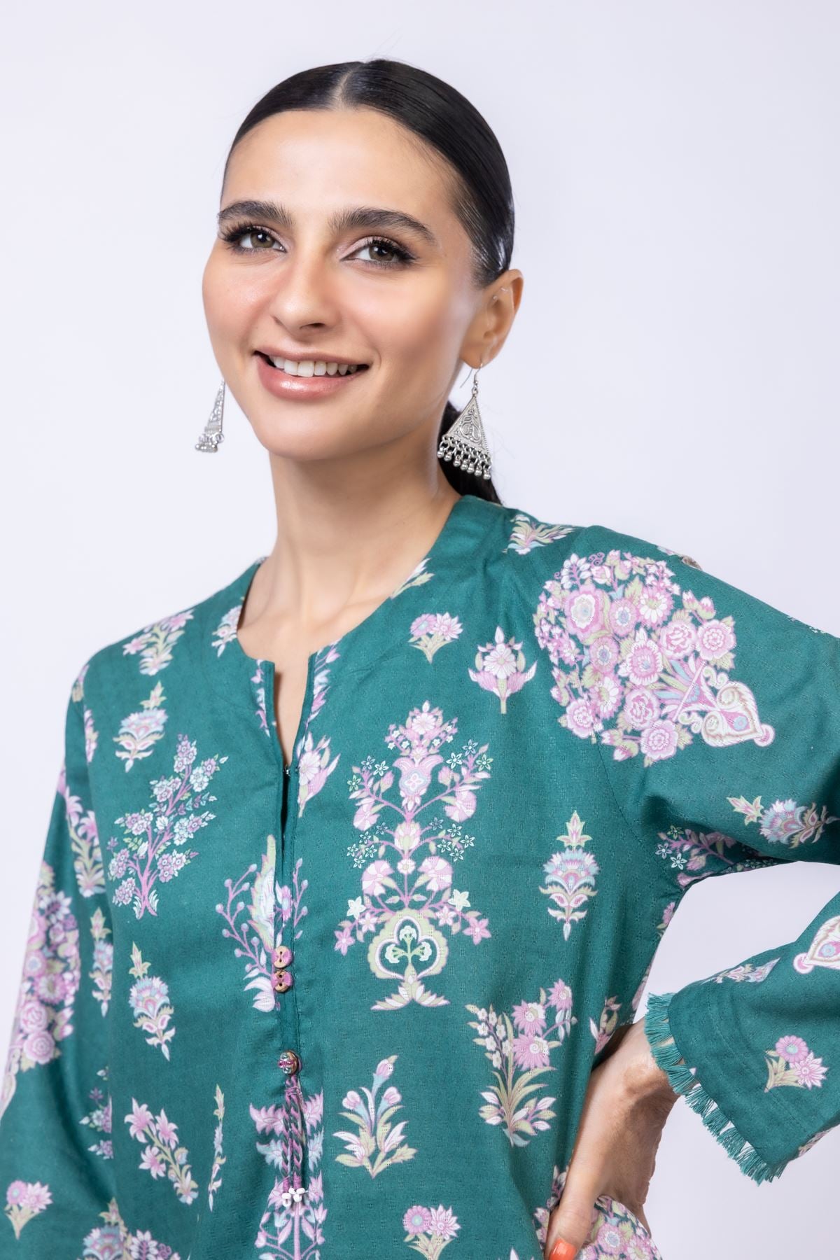 Printed Cotton Dobby Kurta - 25-04E43-01TB-VG