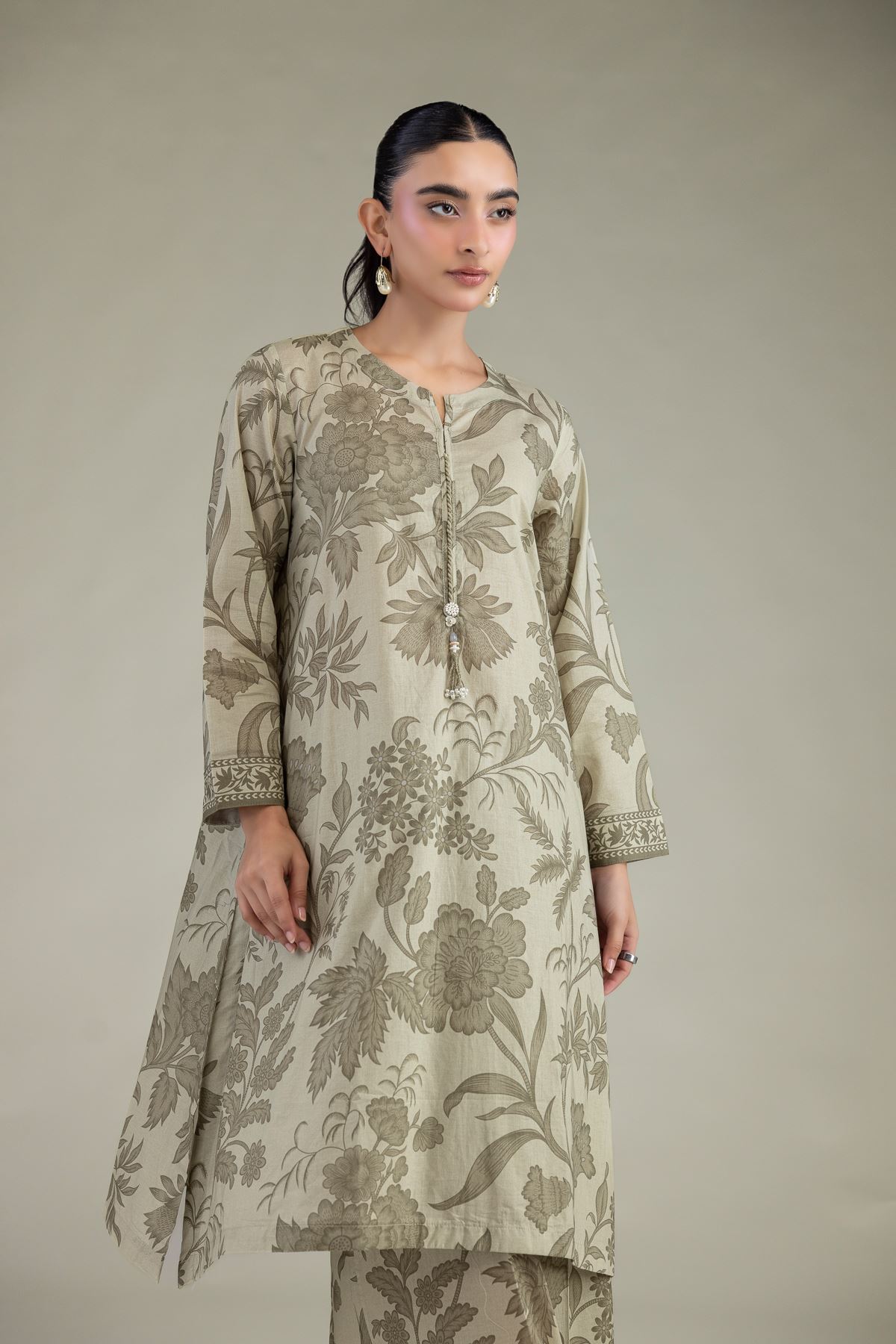 Printed Cambric Floral Cambric Kurta - 1-26-239-B-A2-VG