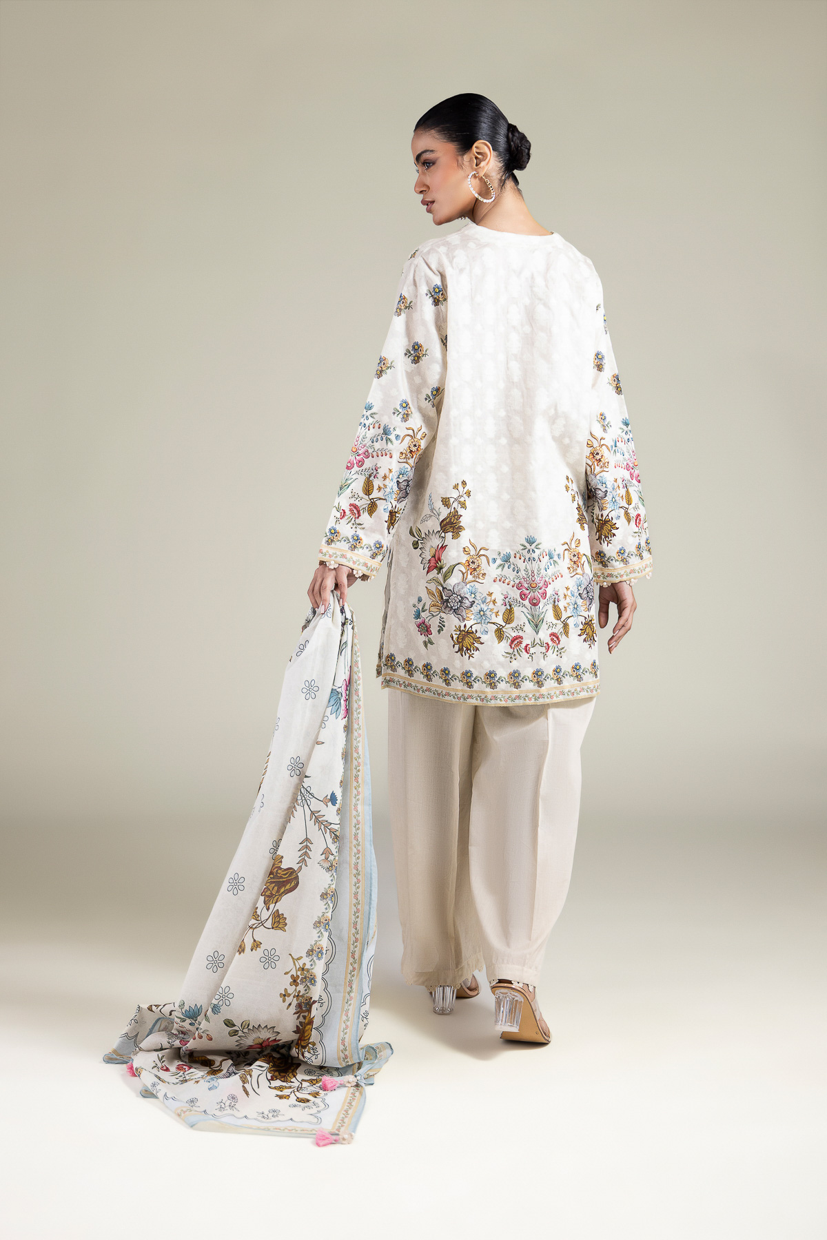 Embroidered Broshia Fabrics 3 Piece - T-A33-26-207FD1-VG