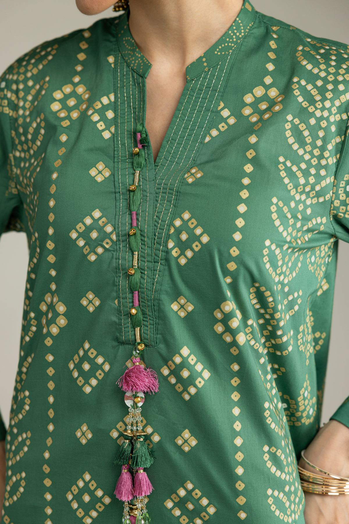 Embroidered Cambric Cambric 3-Piece Co-ord - 12-26-116-F-E-VG