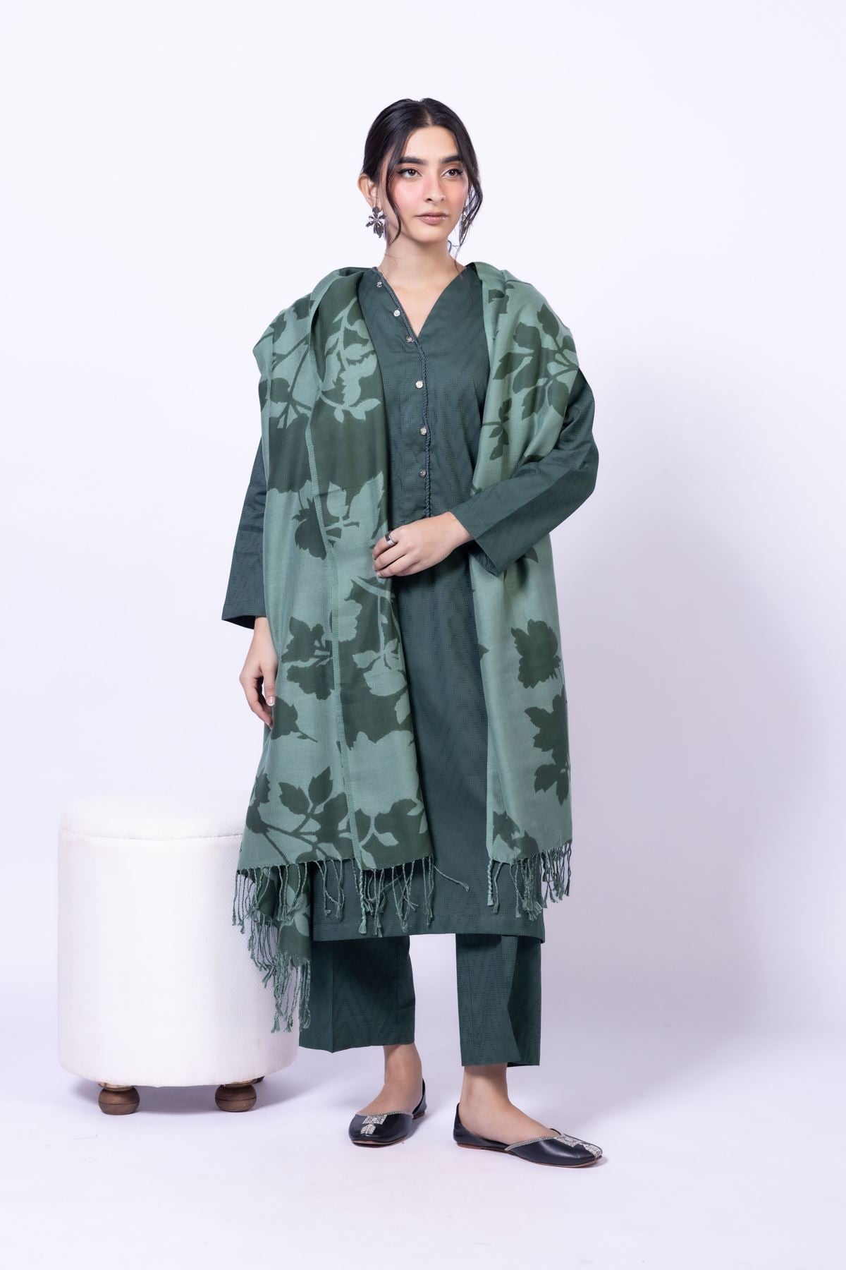 Dyed Jacquard Kurta - 25-09-12E2-01TA-VG