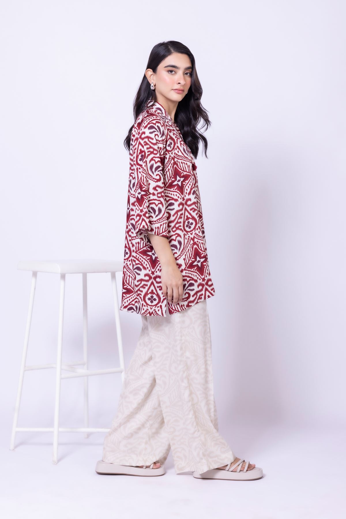 Printed Viscose Silk Pants - 25-09-10E1-03TA-VG
