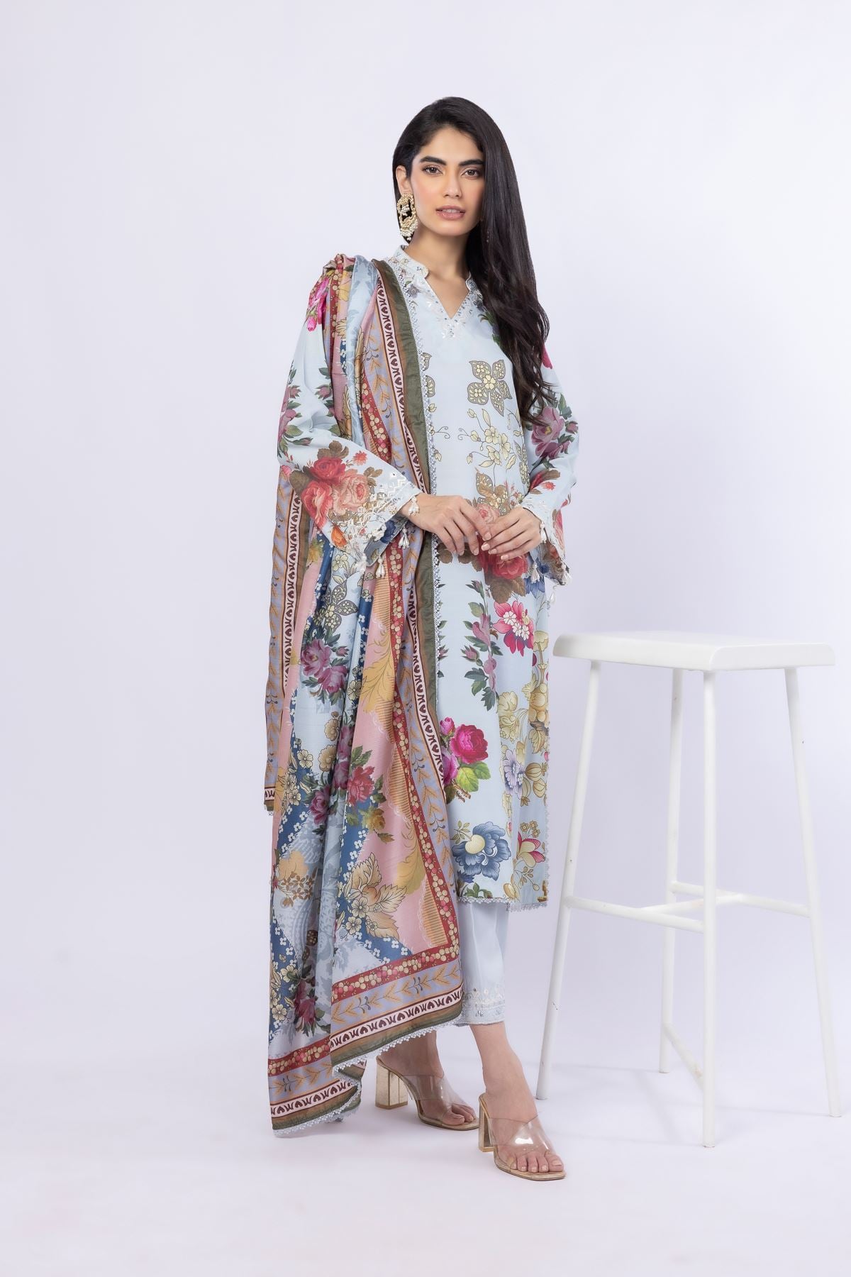 Embroidered Russian Raw Silk Kurta - 25-04E48-07TA-VG
