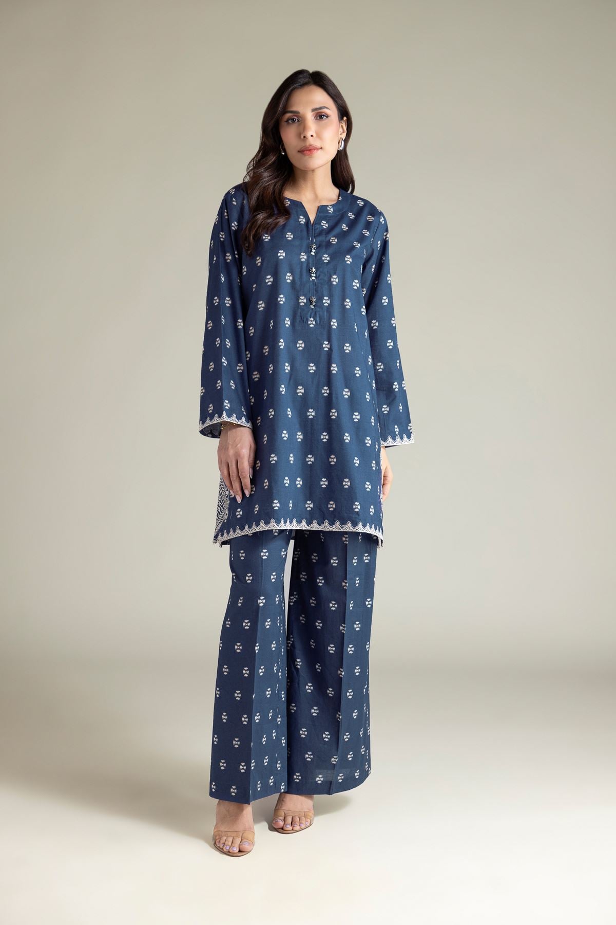 Embroidered Lawn Fabrics 2 Piece | Top and Bottom - A11-26-108FB1-VG