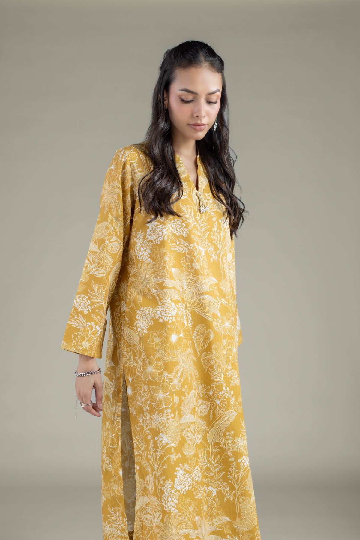 Printed Cotton Dobby Kurta - T-A22-26-107FA-VG