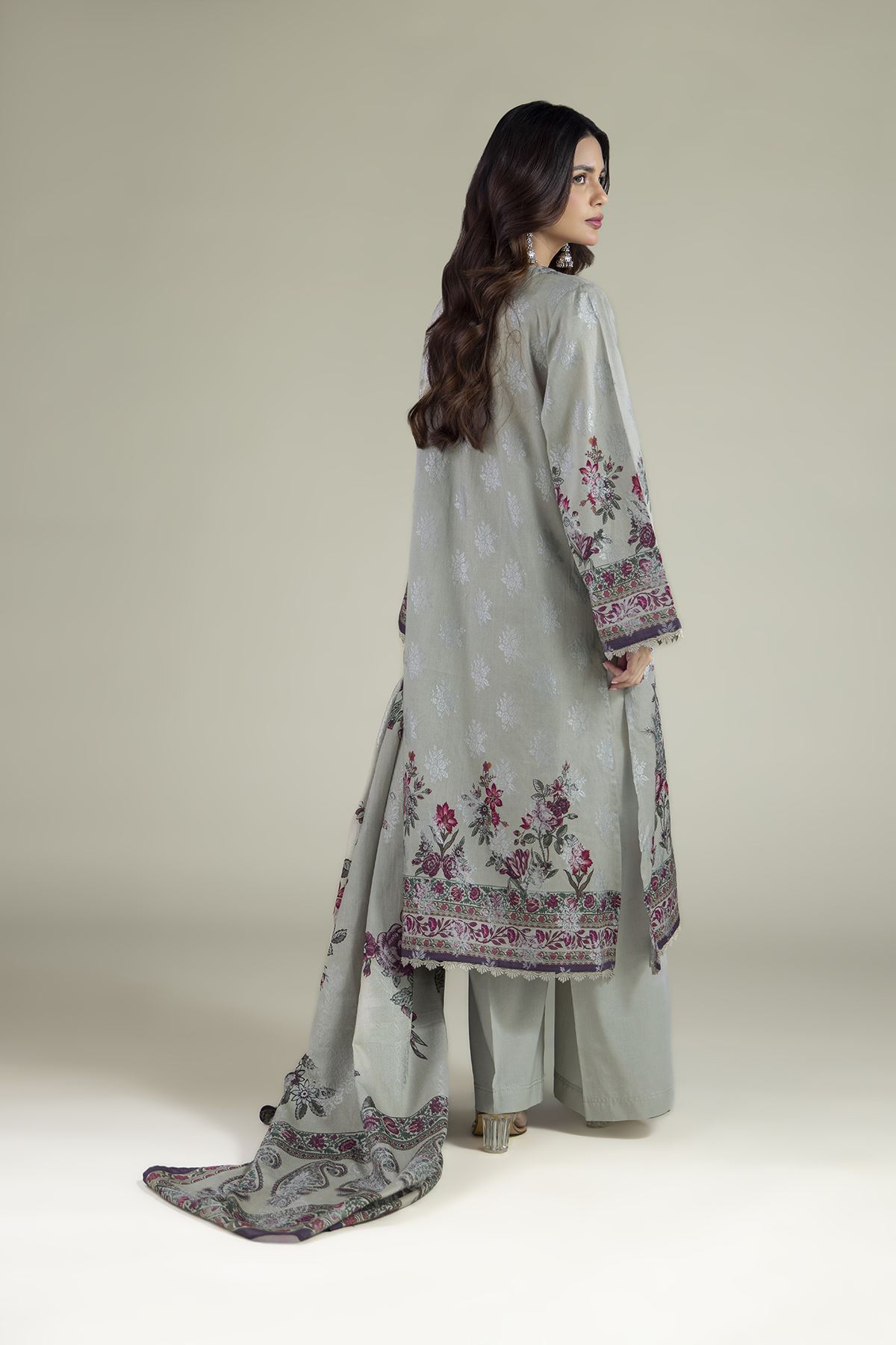 Printed Jacquard Floral Tailored 3-Piece - 2-26-308-A-G1-VG