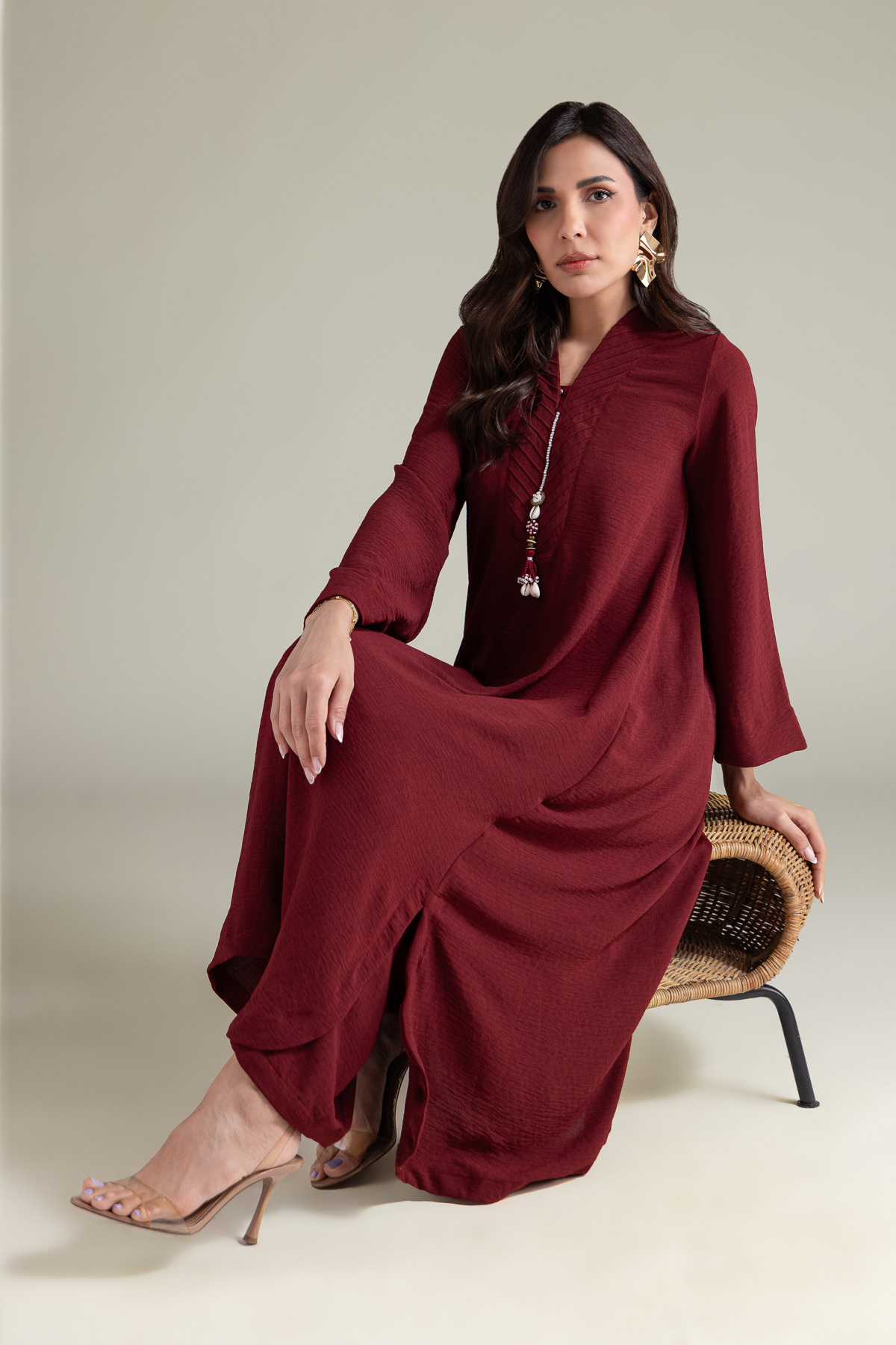 Dyed Textured Georgette Dyed Longline Kurta - T-A112-26-118EG2-VG
